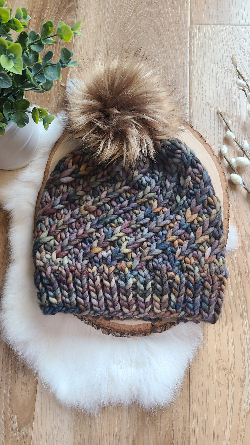 Woodland Swirl knit hat