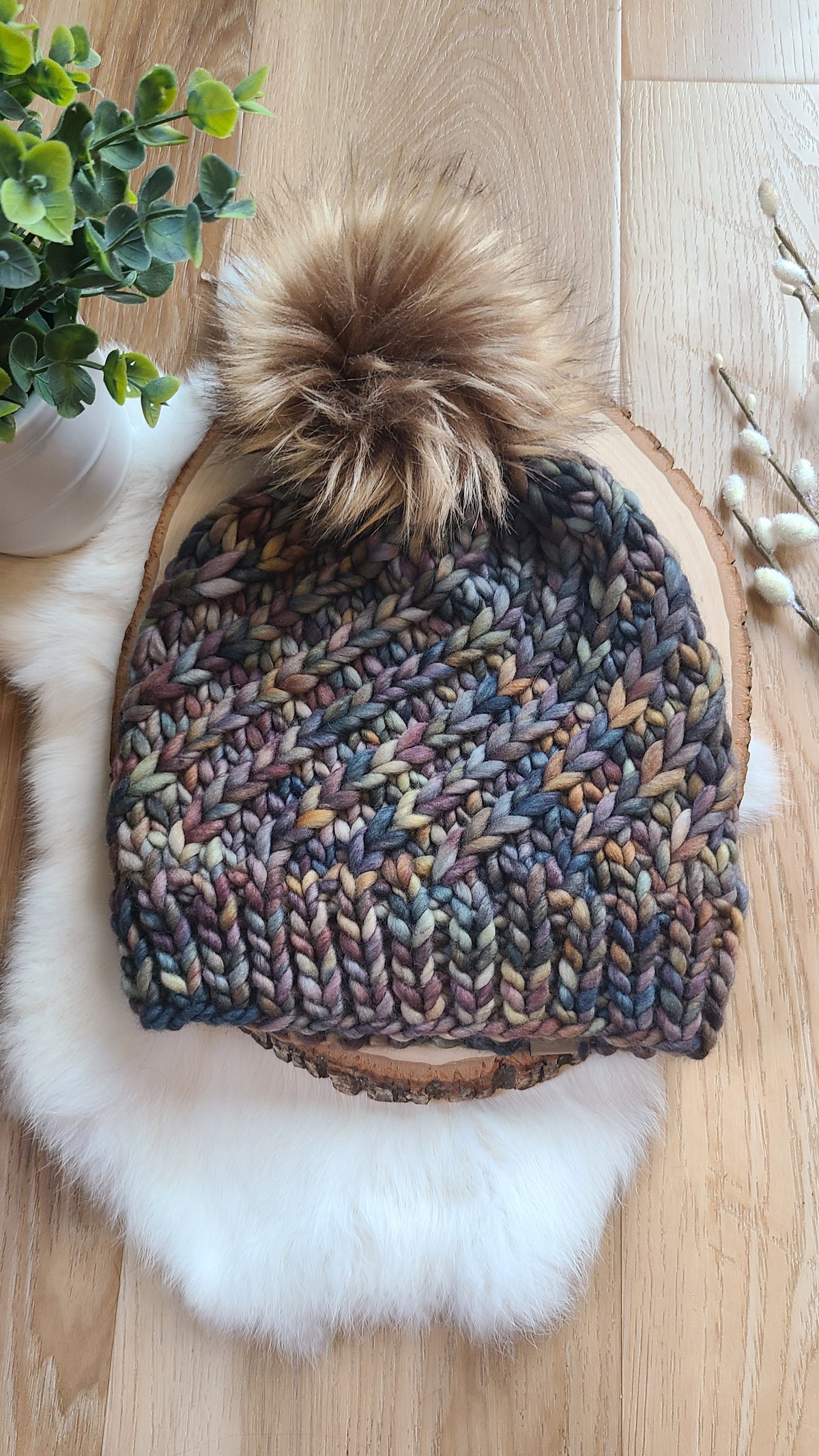Woodland Swirl knit hat