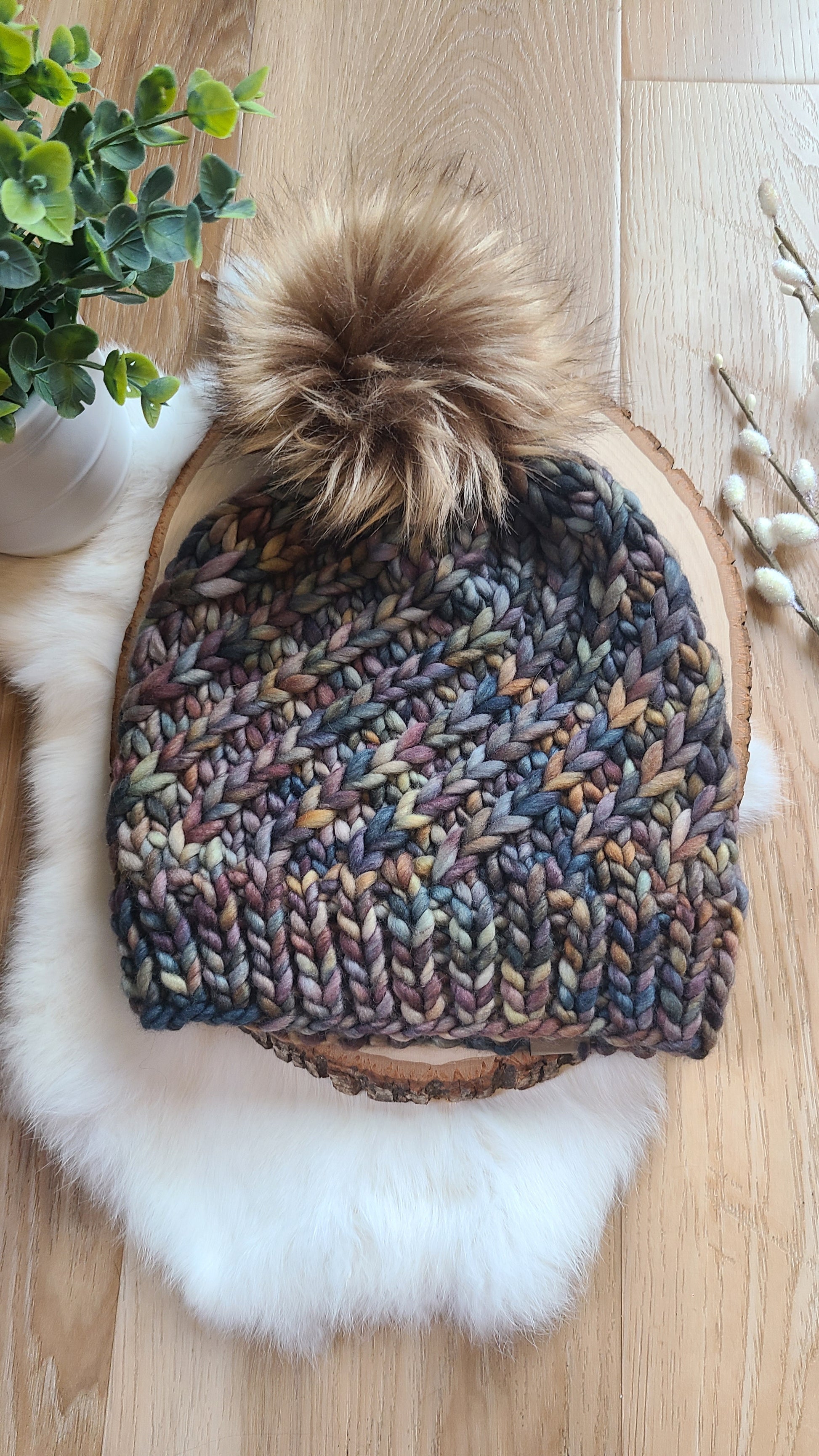 Woodland Swirl knit hat