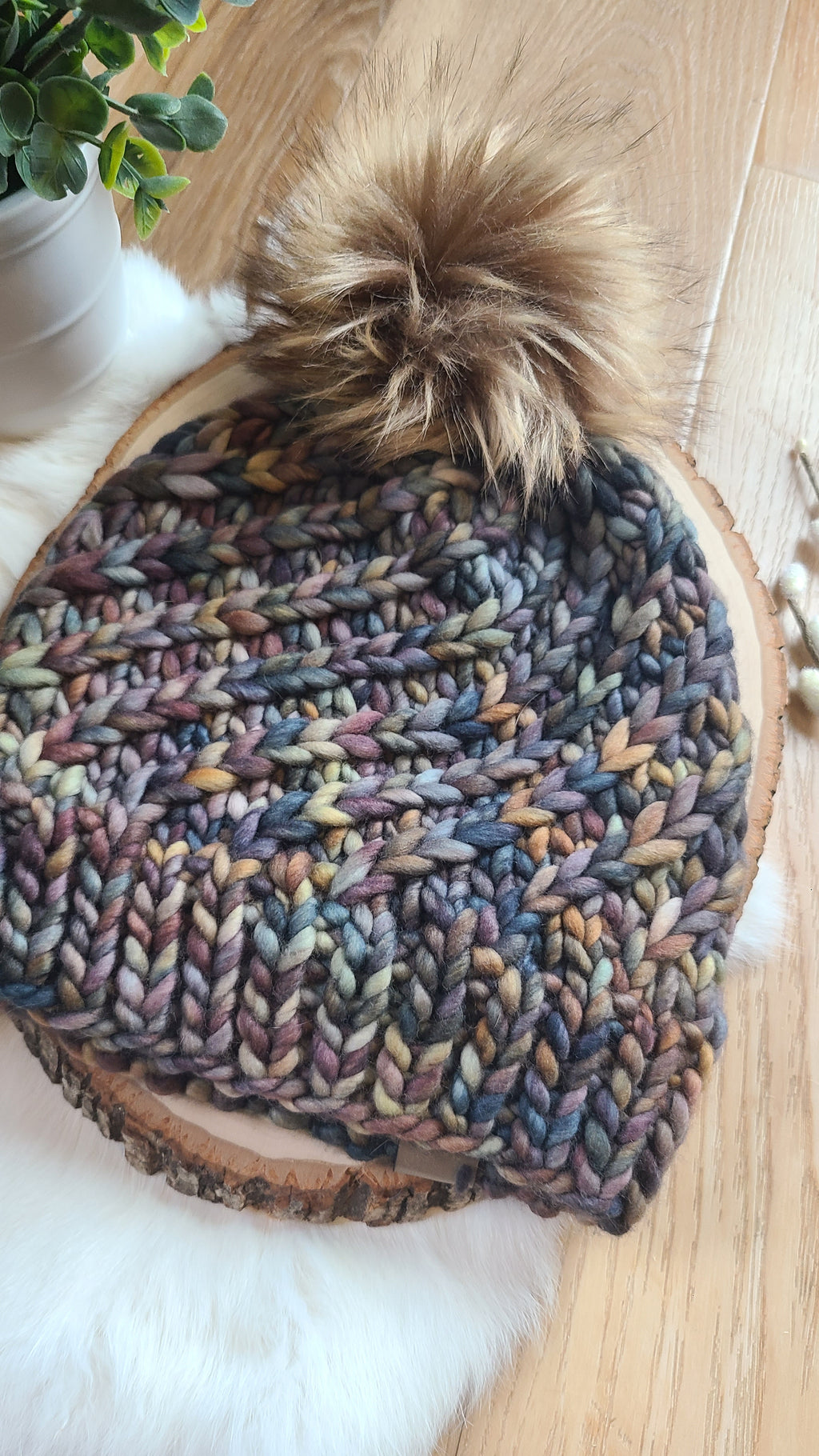 Woodland Swirl knit hat