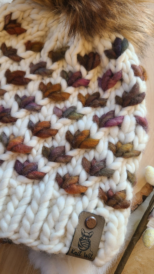 Autumn Lotus merino wool knit hat