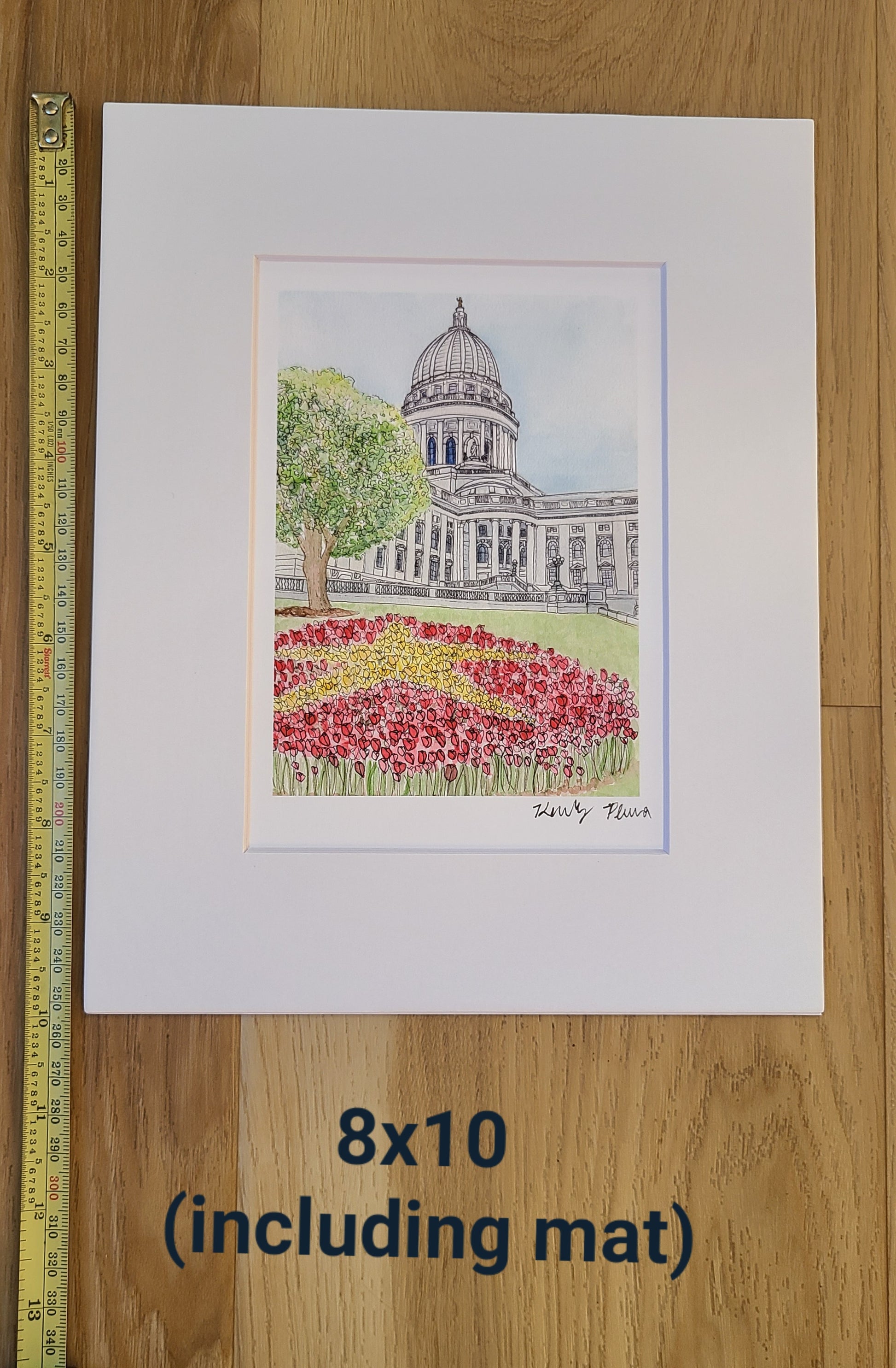 Watercolor Wisconsin Capital - 8x10