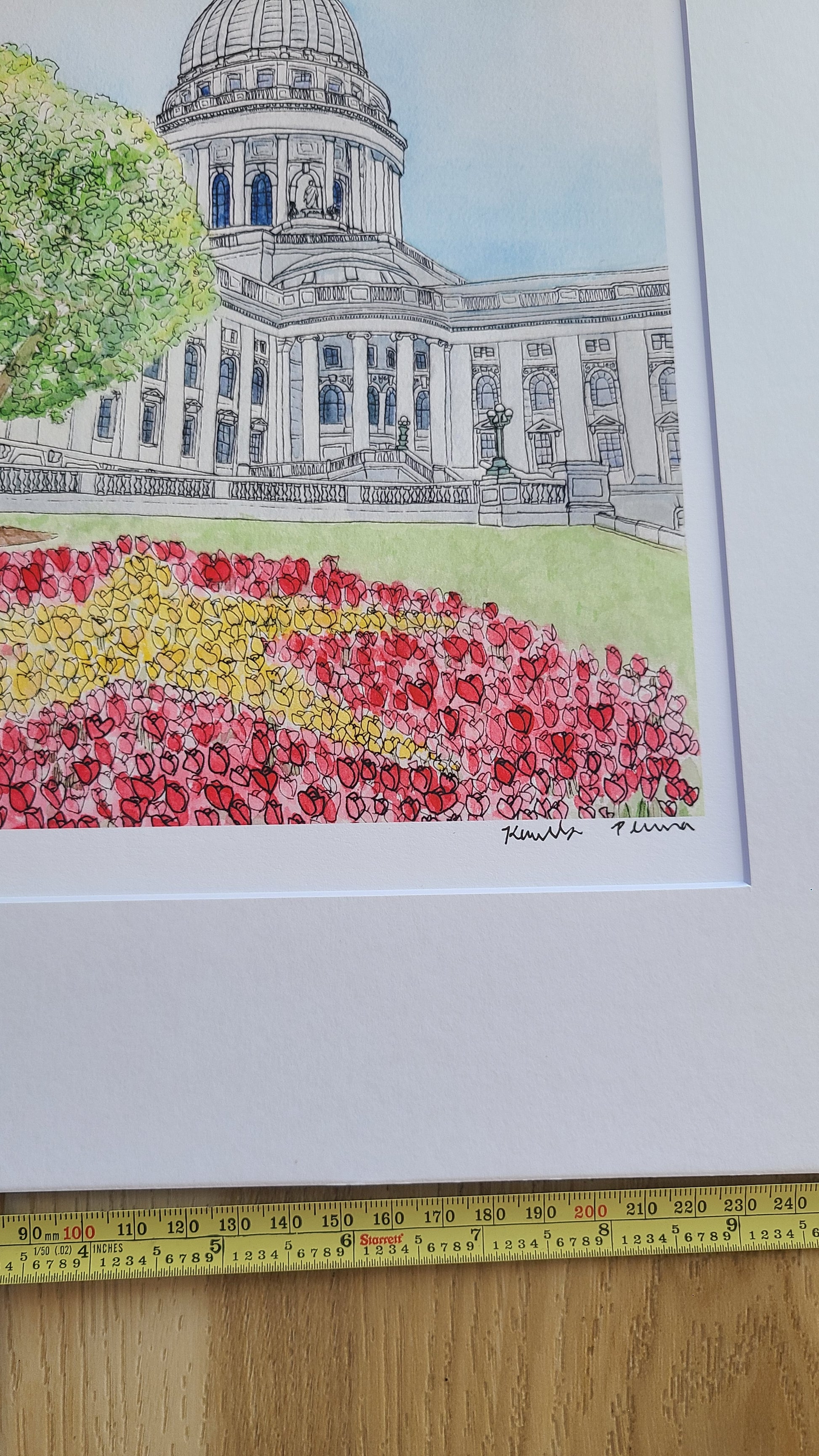 Watercolor Wisconsin Capital - 11x14