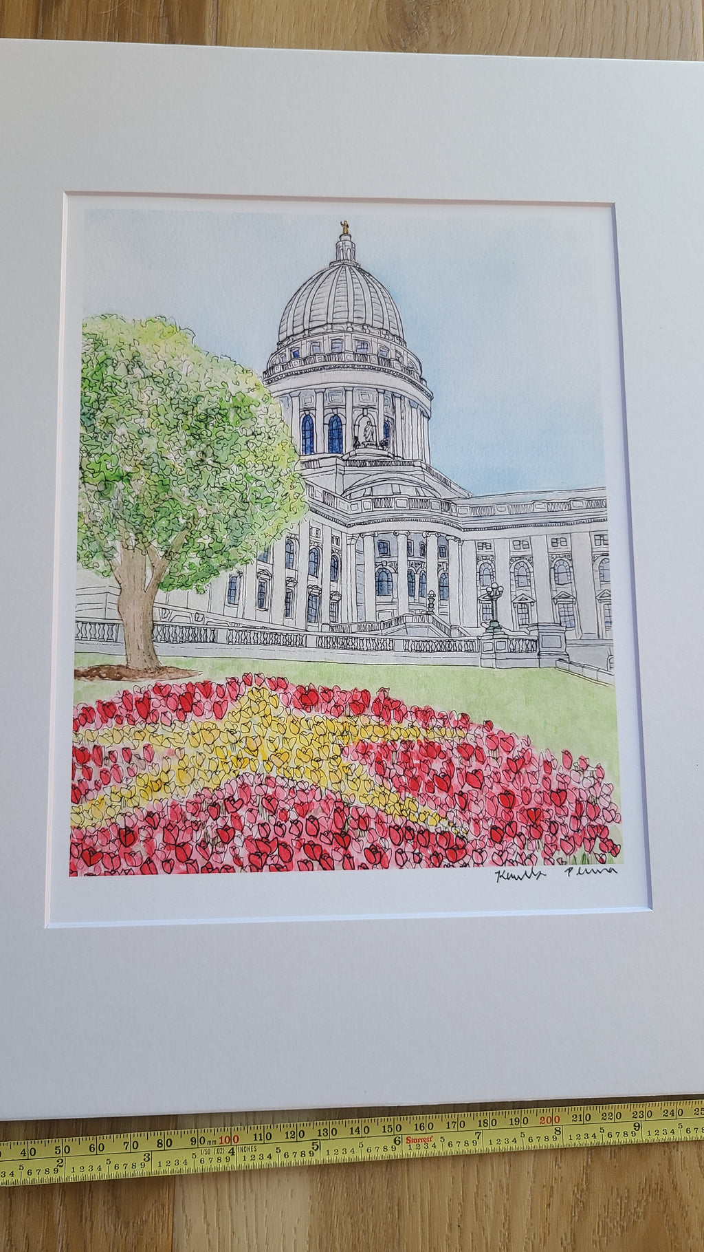 Watercolor Wisconsin Capital - 8x10