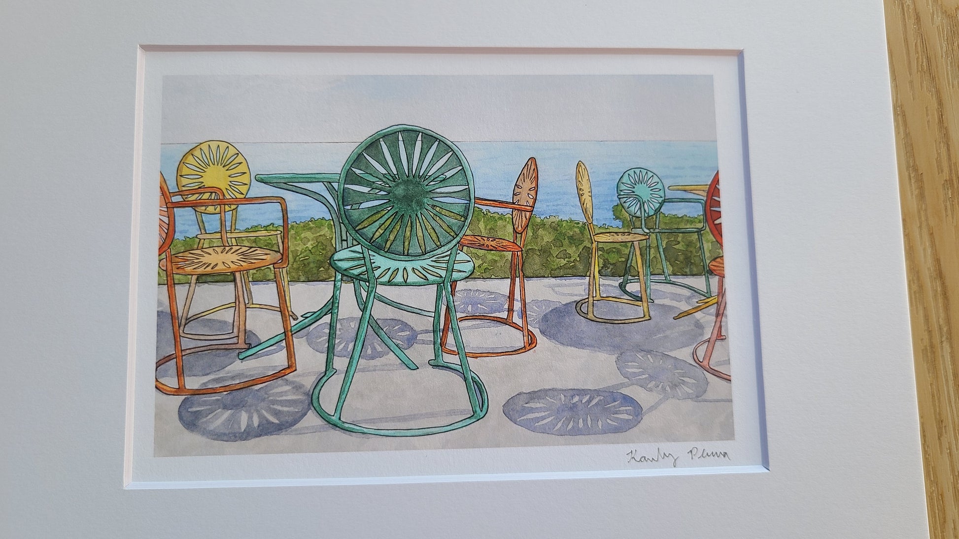 Watercolor print - UW Madison Union Terrace Chairs - 11"x14"