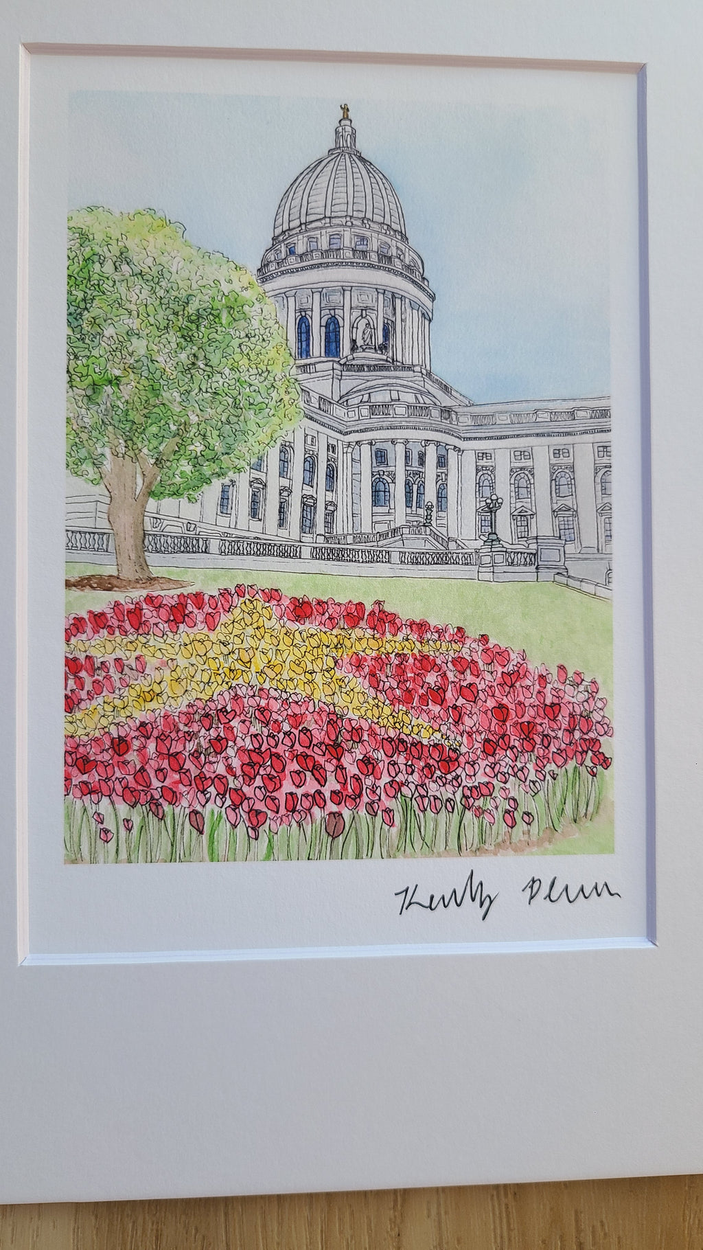 Watercolor Wisconsin Capital - 8x10