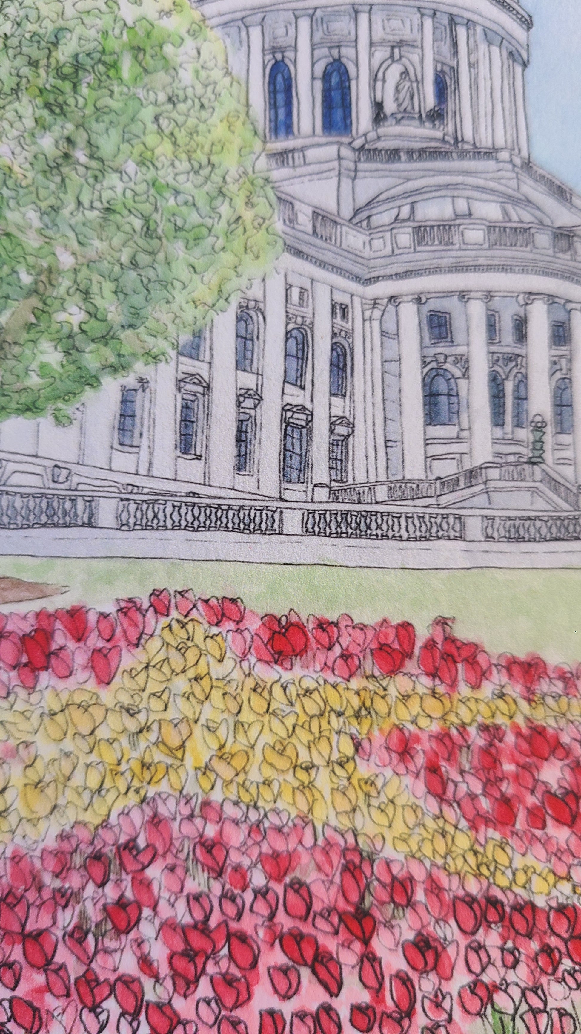 Watercolor Wisconsin Capital - 8x10