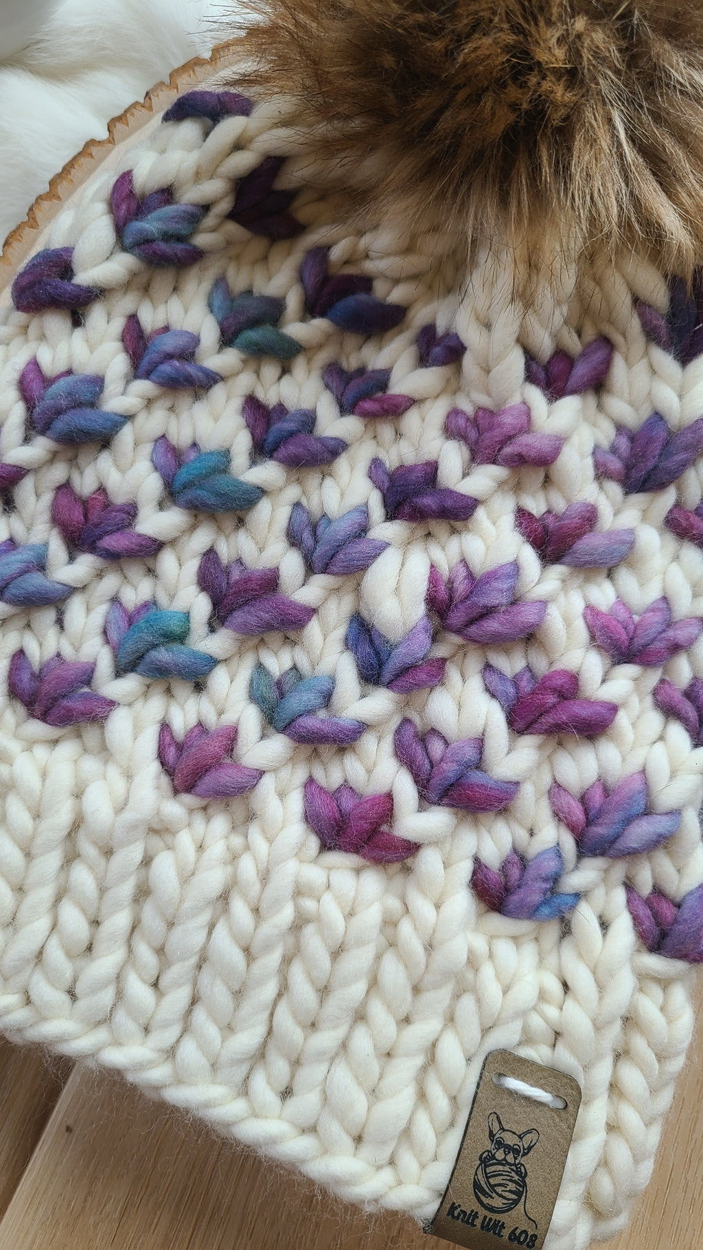 Whispering Lotus - merino wool knit hat