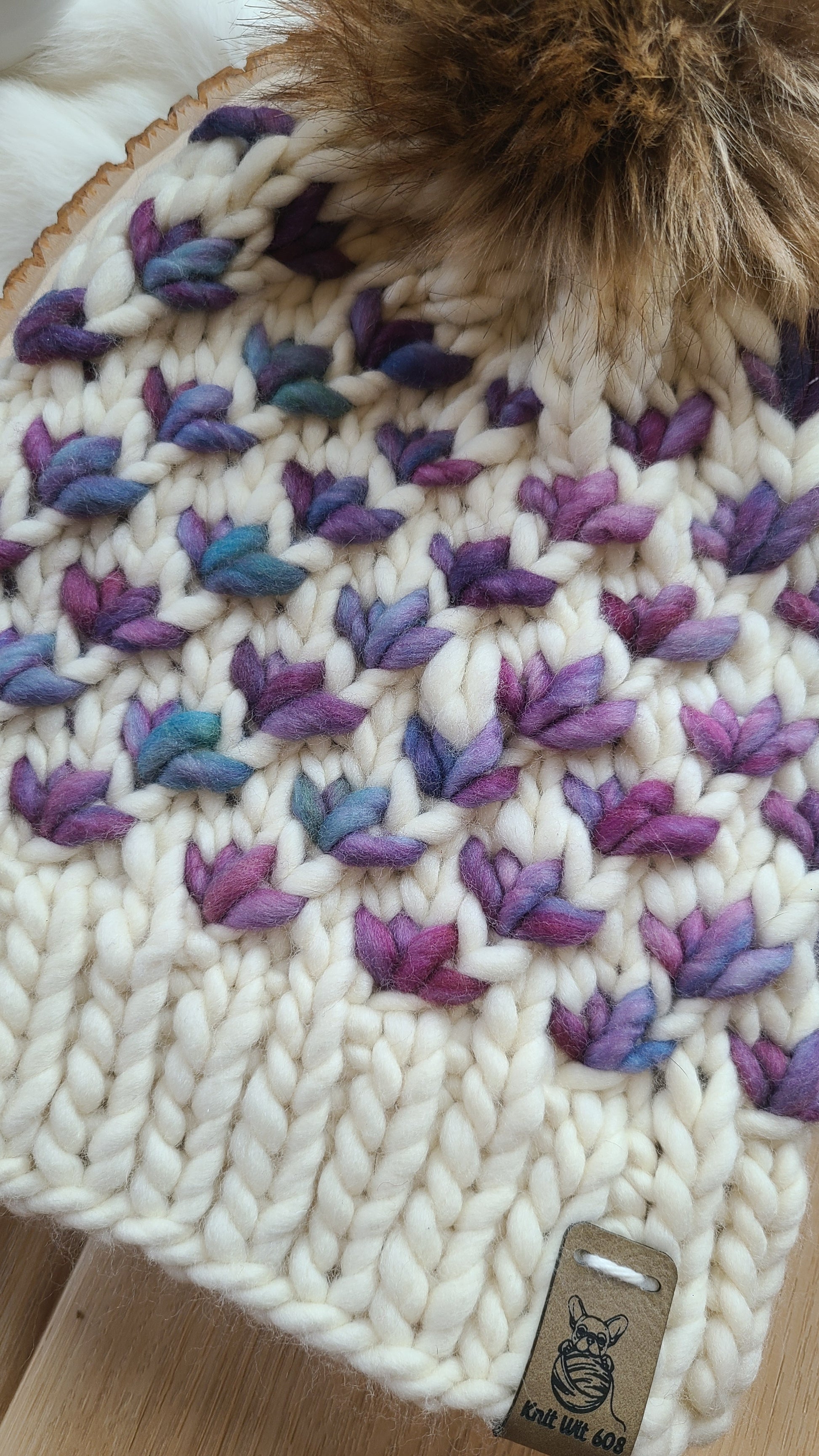 Whispering Lotus - merino wool knit hat