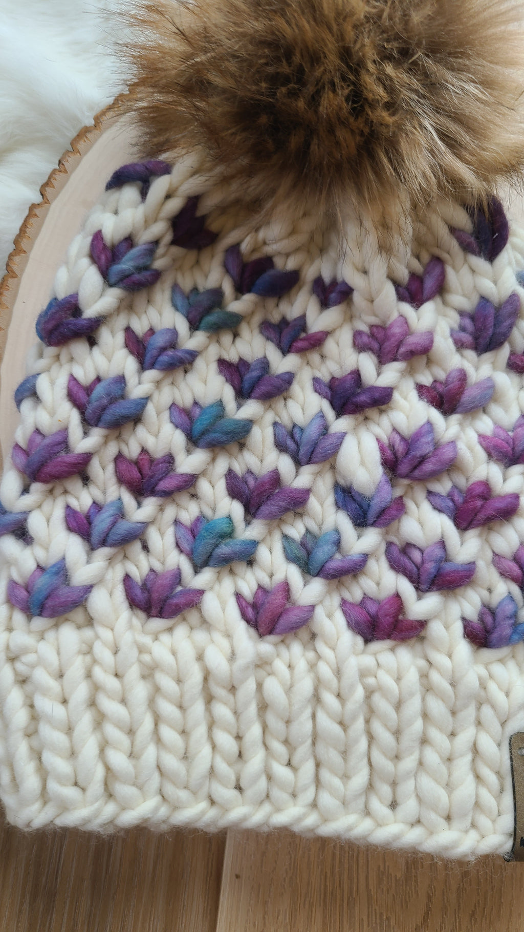 Whispering Lotus - merino wool knit hat