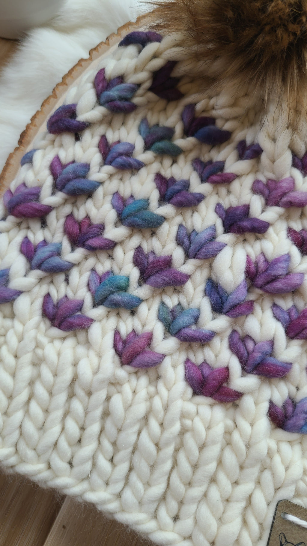 Whispering Lotus - merino wool knit hat