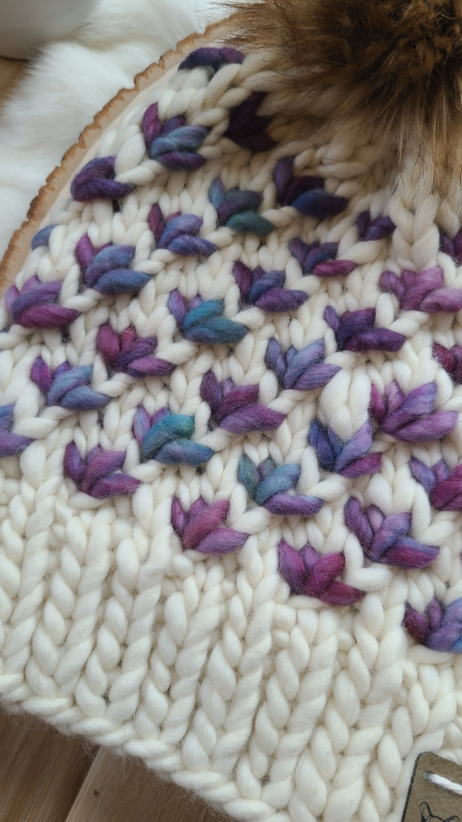 Whispering Lotus - merino wool knit hat