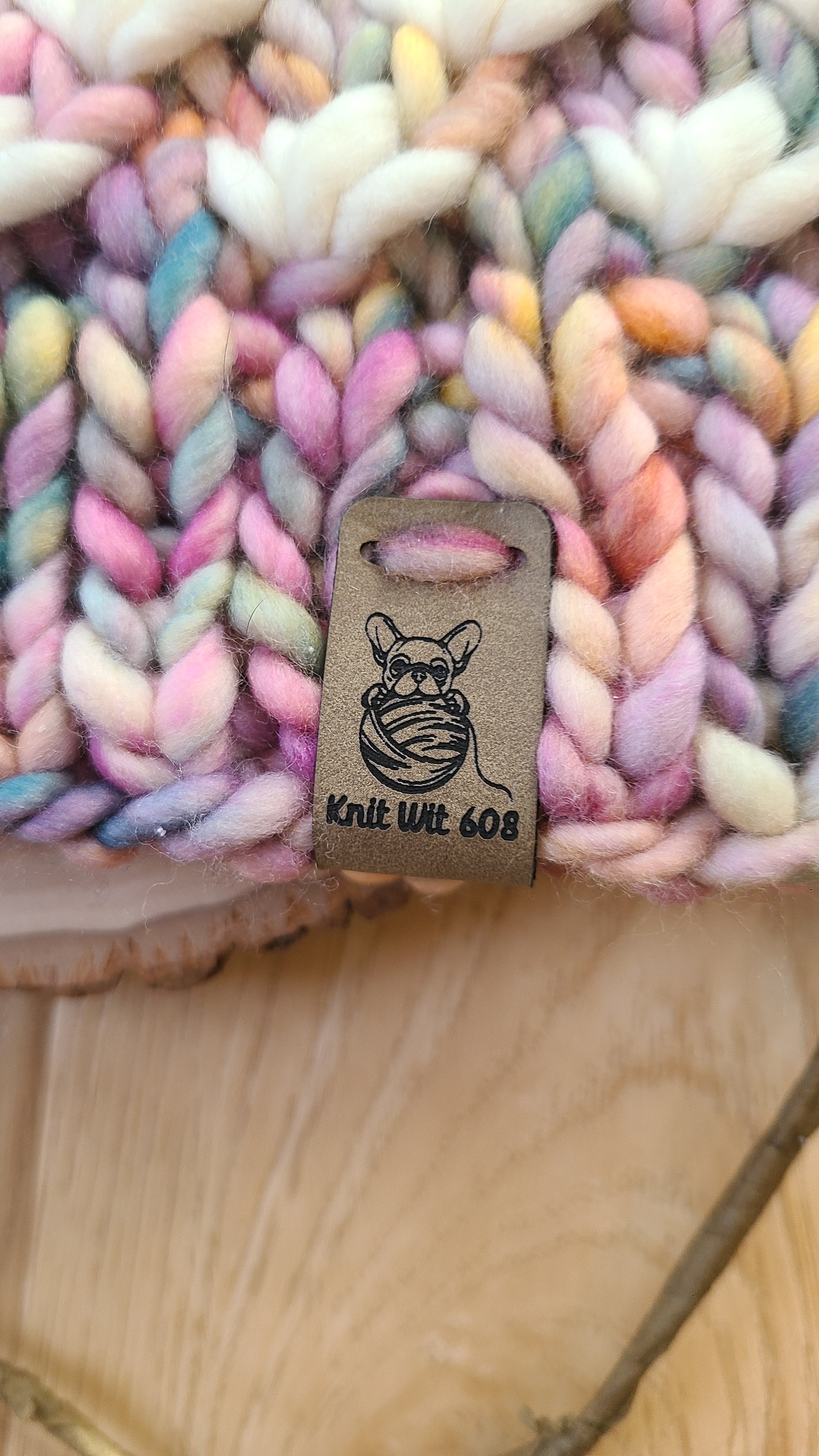 Dancing Leaves - merino wool knit hat