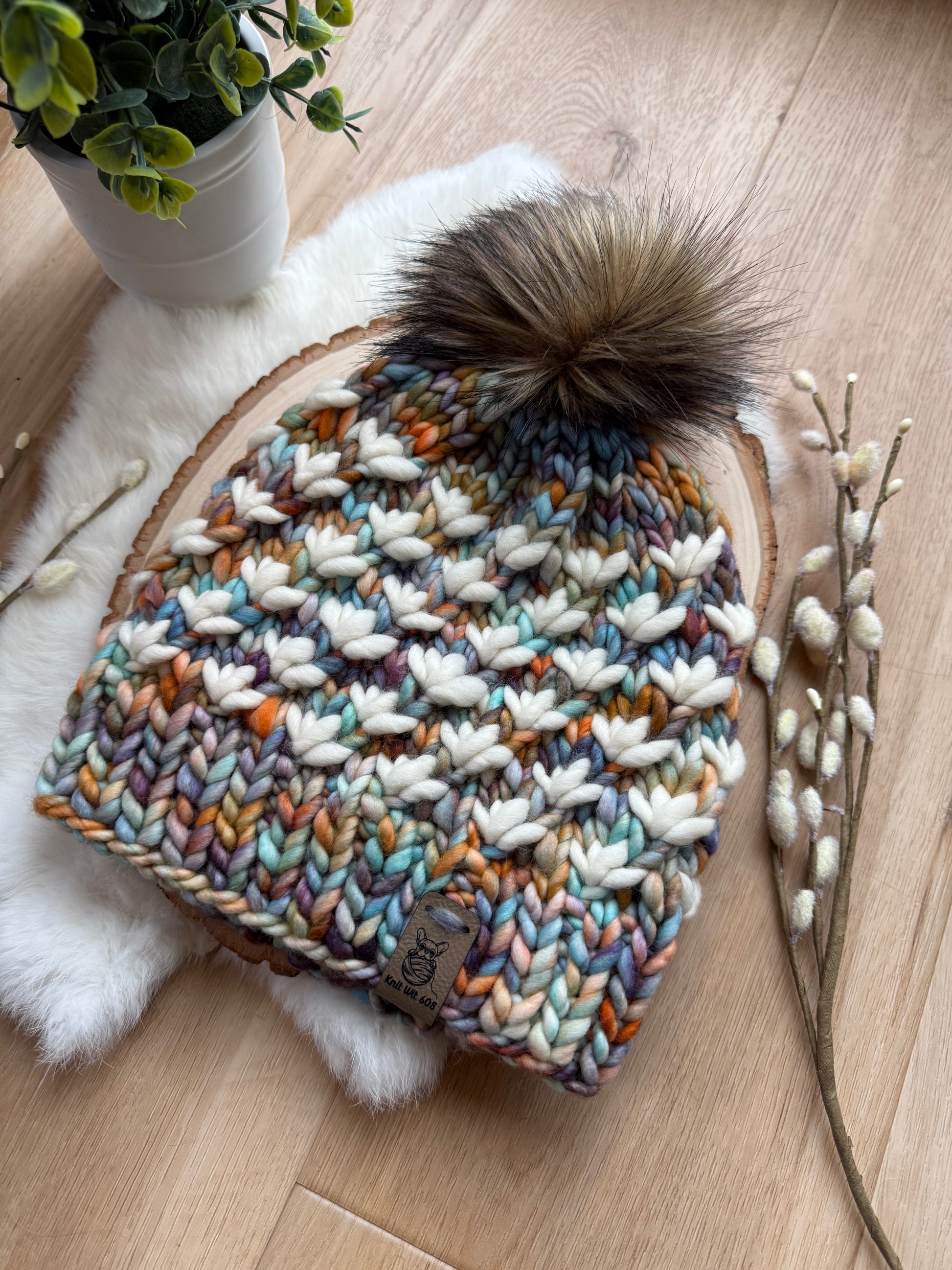 Lotus Grove - merino wool knit hat