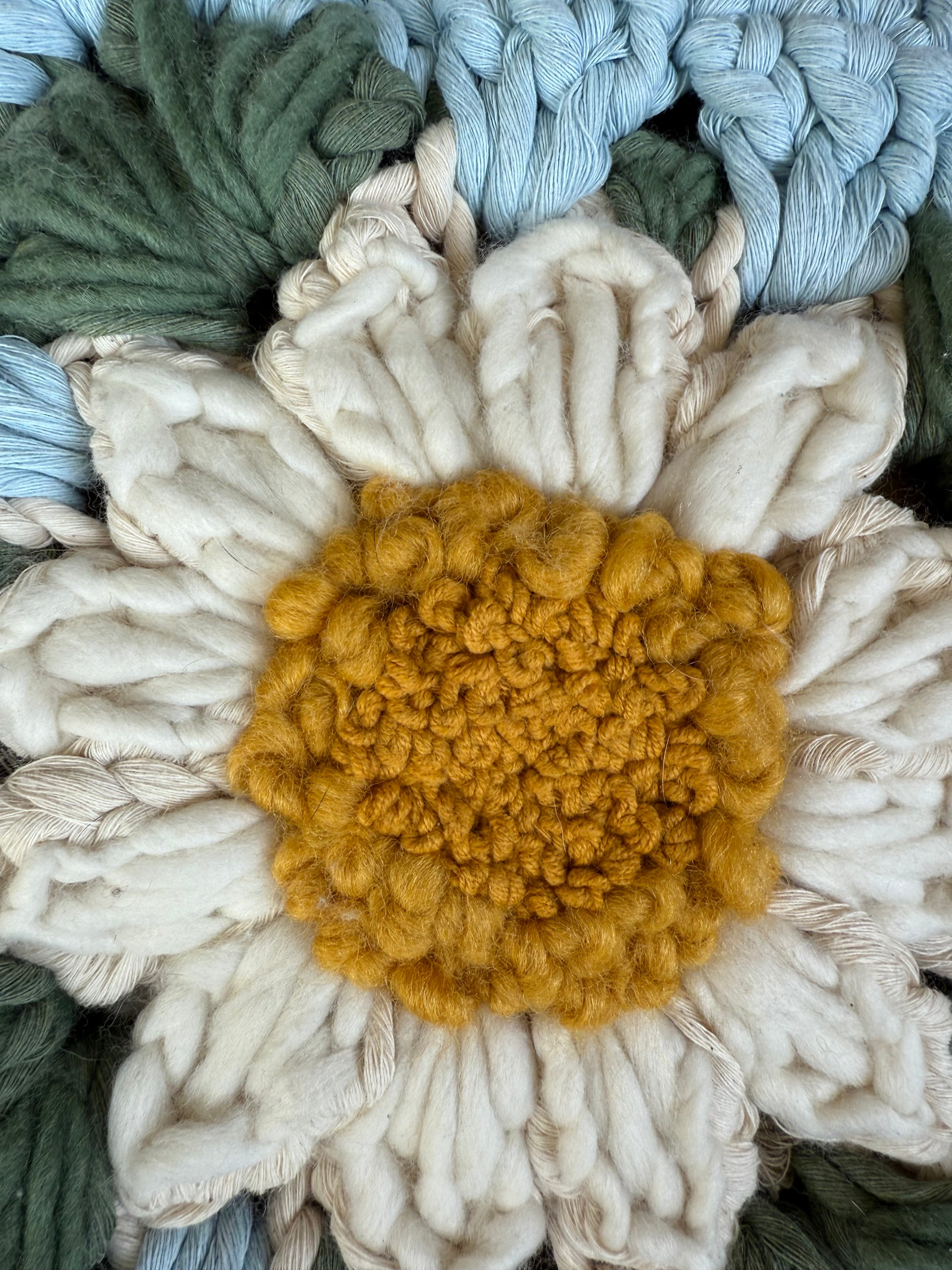 Daisy embroidered granny square