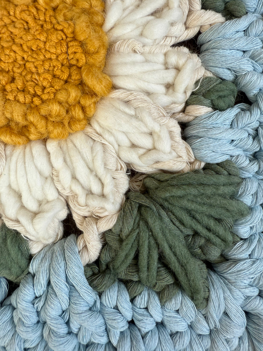 Daisy embroidered granny square