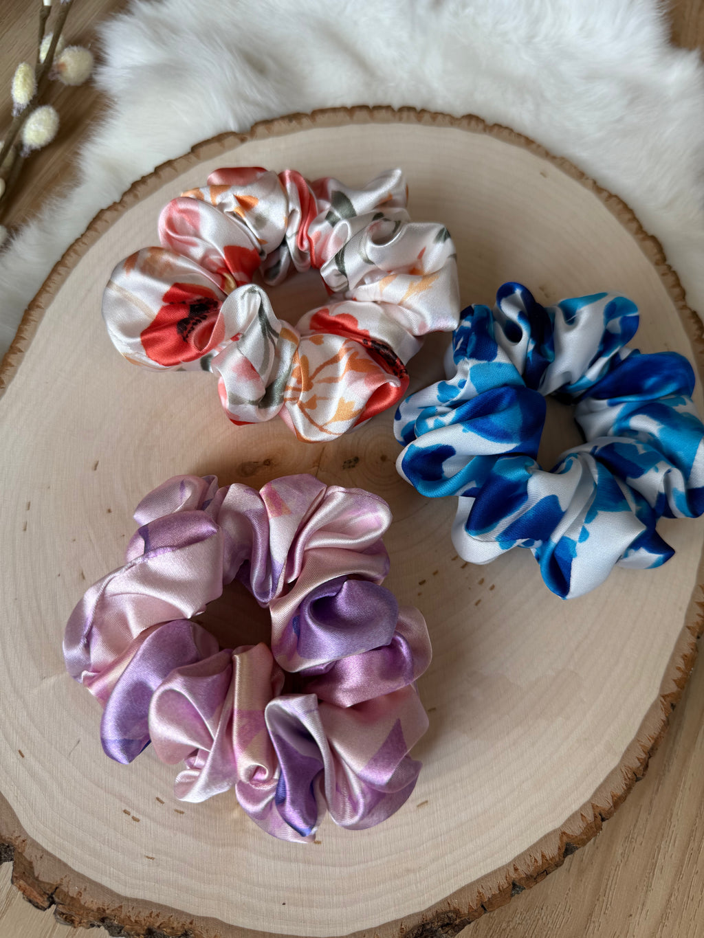 Satin scrunchie - prints (medium size)