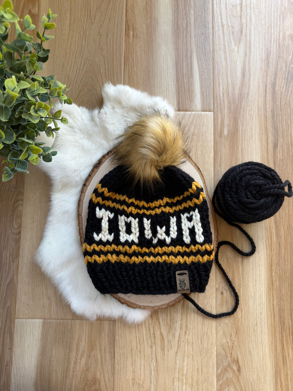 Iowa knit winter hat