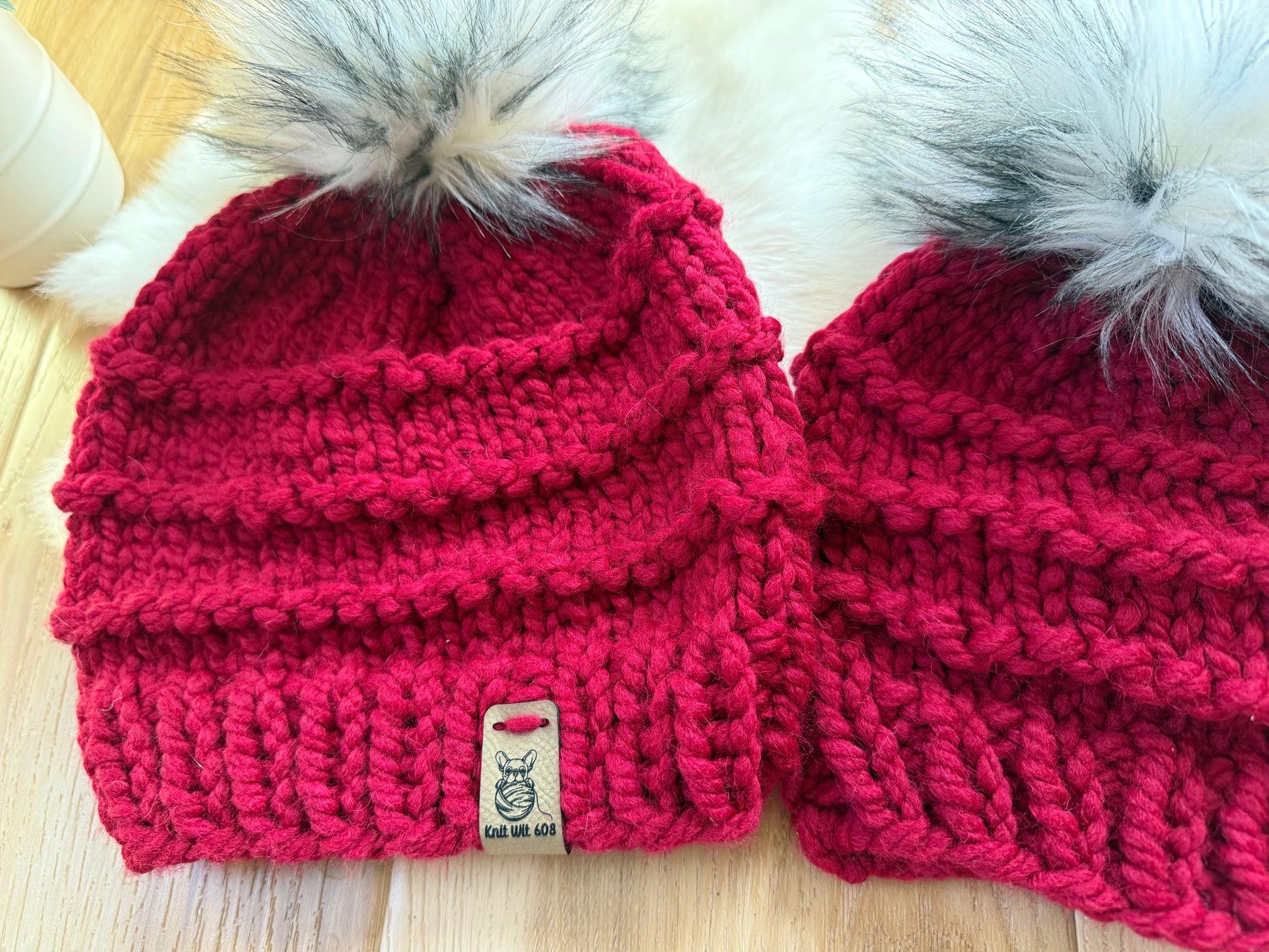 Mom and Me / Dad and Me Matching Knit Hats – Customizable Winter Beanie Set