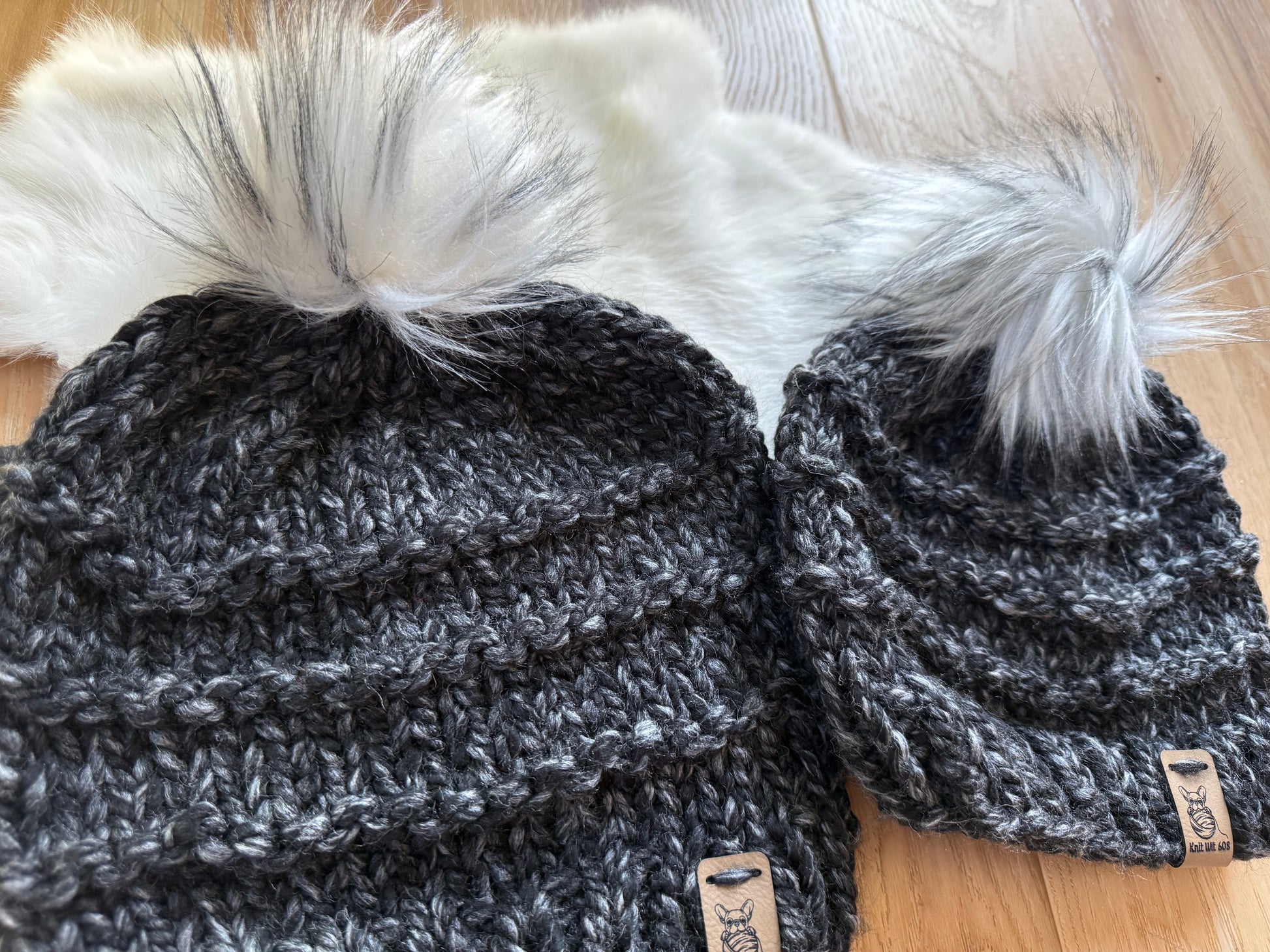 Mom and Me / Dad and Me Matching Knit Hats – Customizable Winter Beanie Set