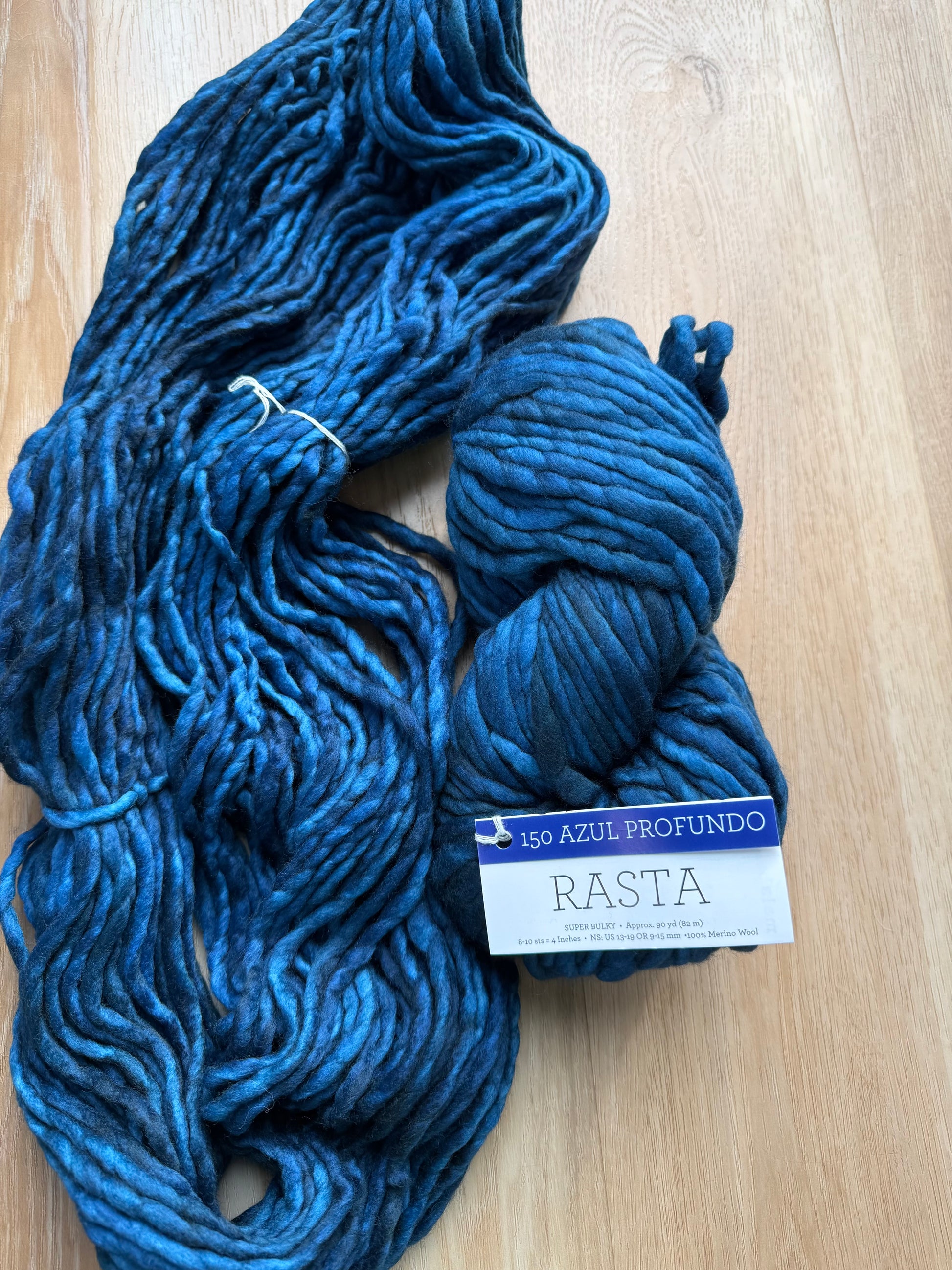 Malabrigo Rasta Azul Profundo blue yarn