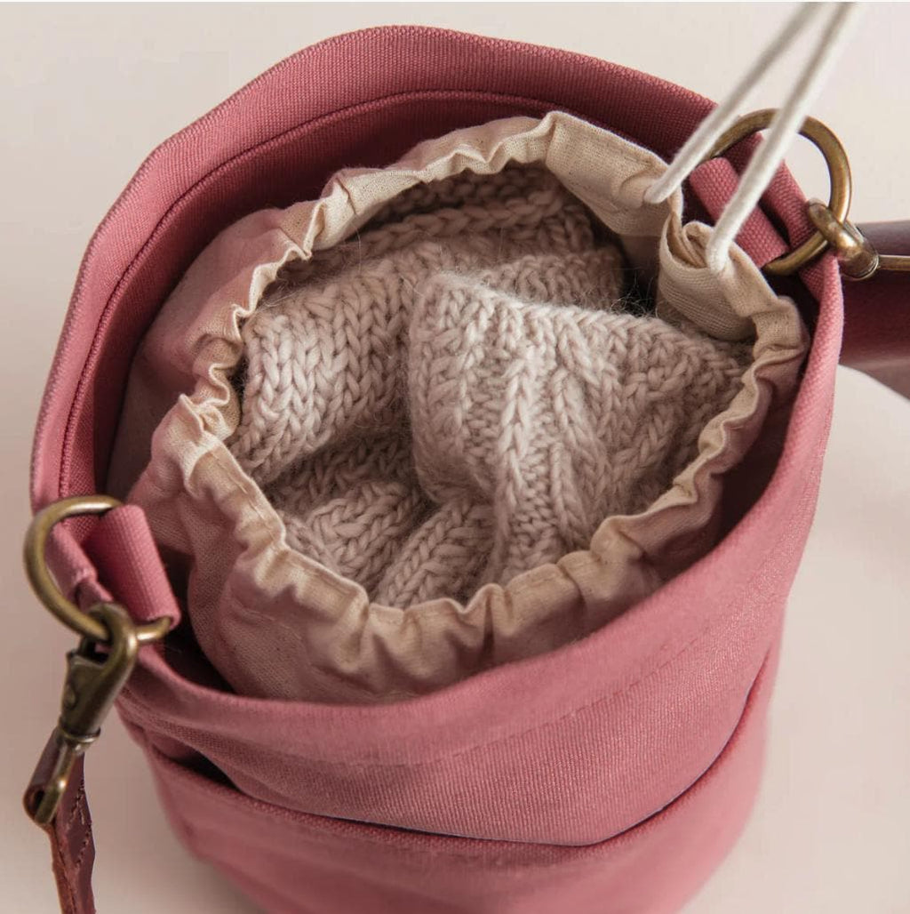 Project tote, knitting bag, knitting organizer crochet bag, craft tote bucket bag