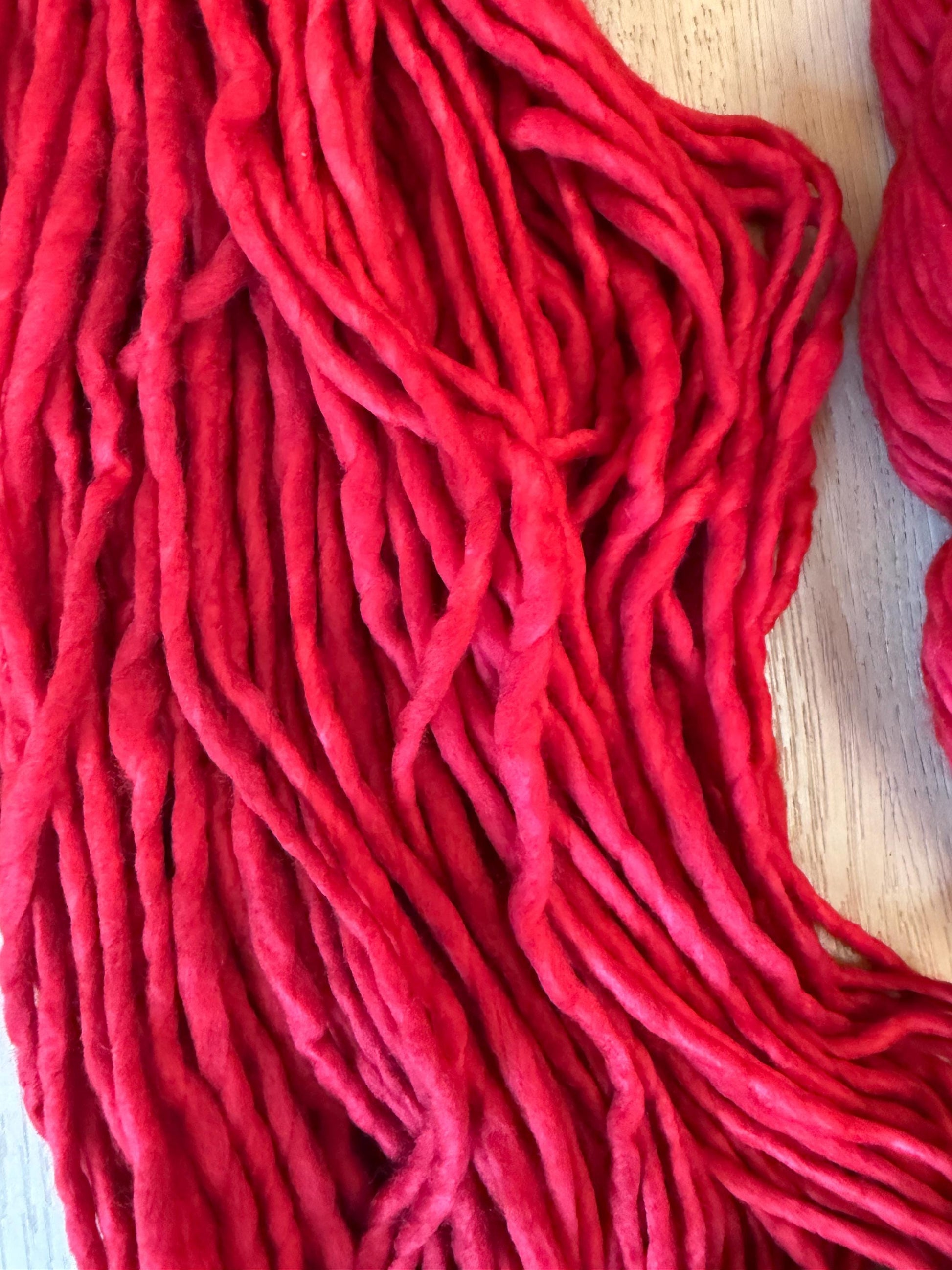 Merino wool Malabrigo Rasta Red yarn, super bulky merino wool red yarn