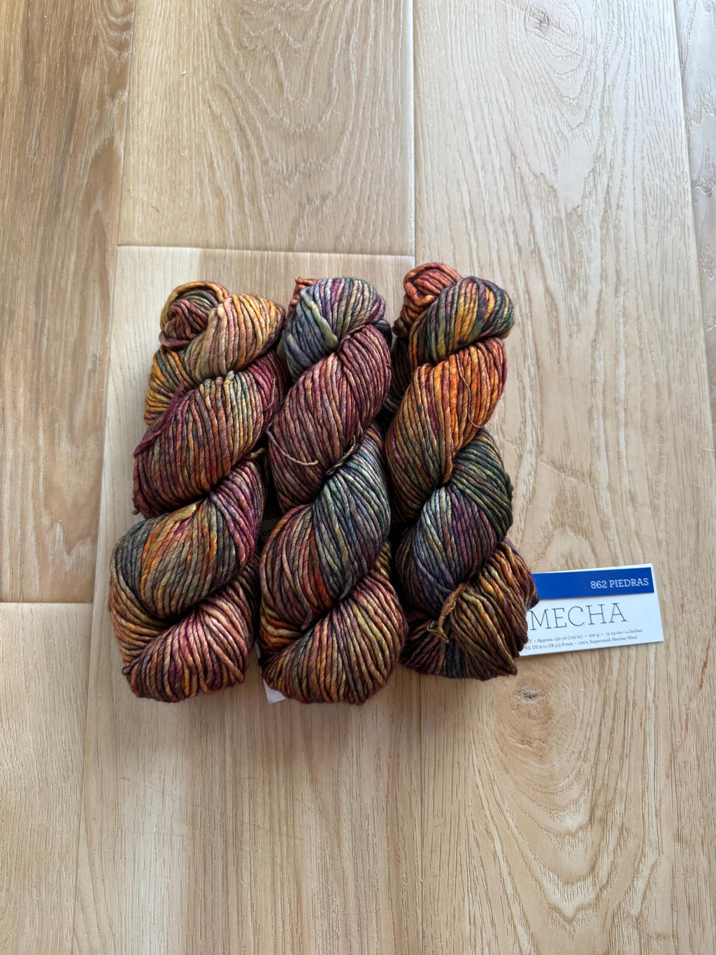 Malabrigo Mecha Piedras Yarn – Bulky Weight Superwash Merino Wool, Hand Dyed Soft Single-Ply Yarn, Chunky Knitting & Crochet Yarn