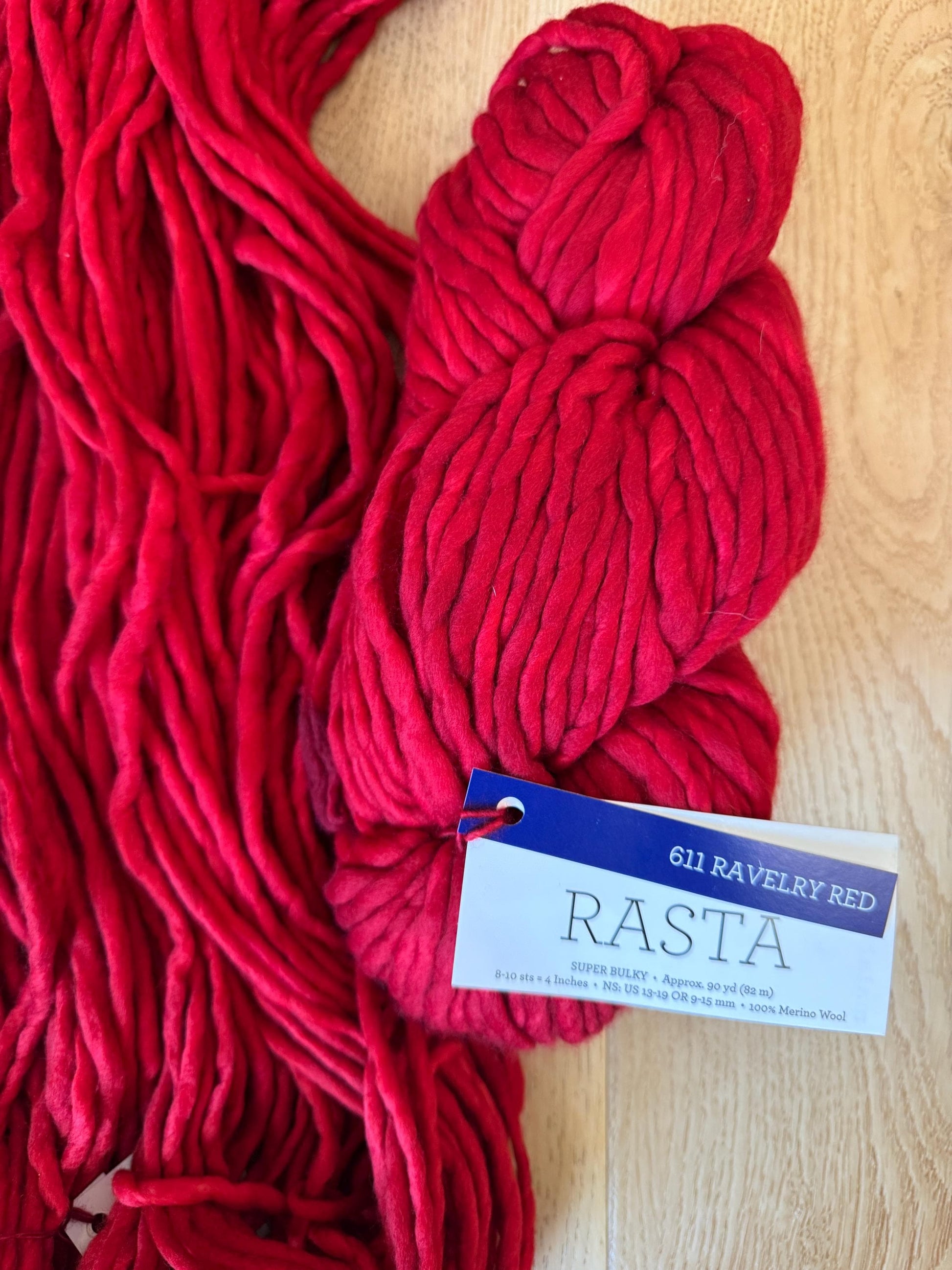 Merino wool Malabrigo Rasta Red yarn, super bulky merino wool red yarn