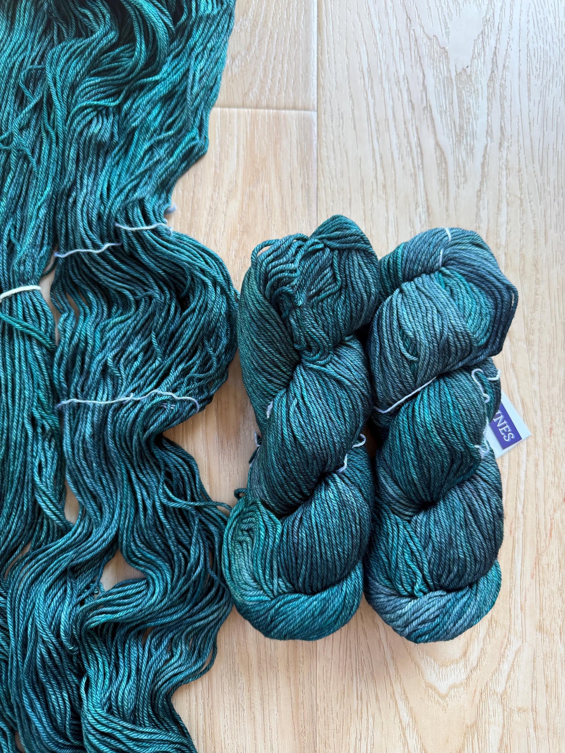 Malabrigo Rios Pines Yarn – Worsted Weight Superwash Merino Wool, green yarn, Hand Dyed Soft Yarn, knitting yarn