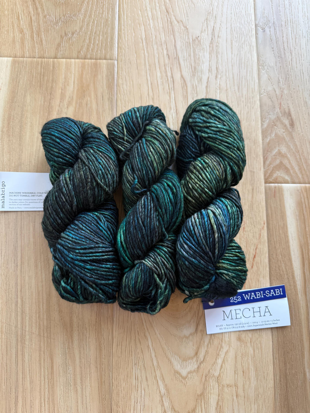 Malabrigo Mecha Wabi Sabi Yarn – Bulky Weight Superwash Merino Wool, Hand Dyed Soft Single-Ply Yarn, Chunky Knitting & Crochet Yarn
