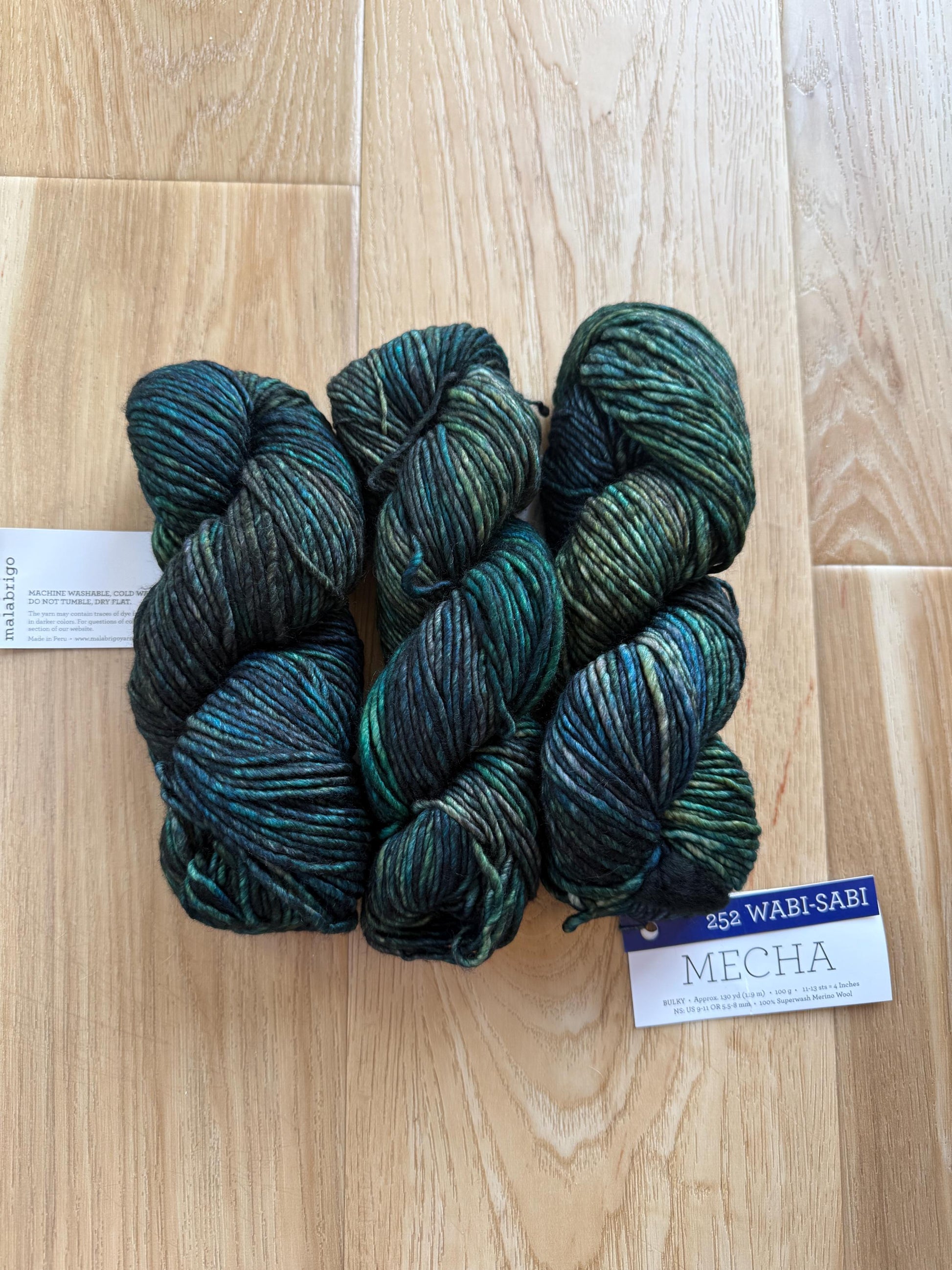 Malabrigo Mecha Wabi Sabi Yarn – Bulky Weight Superwash Merino Wool, Hand Dyed Soft Single-Ply Yarn, Chunky Knitting & Crochet Yarn