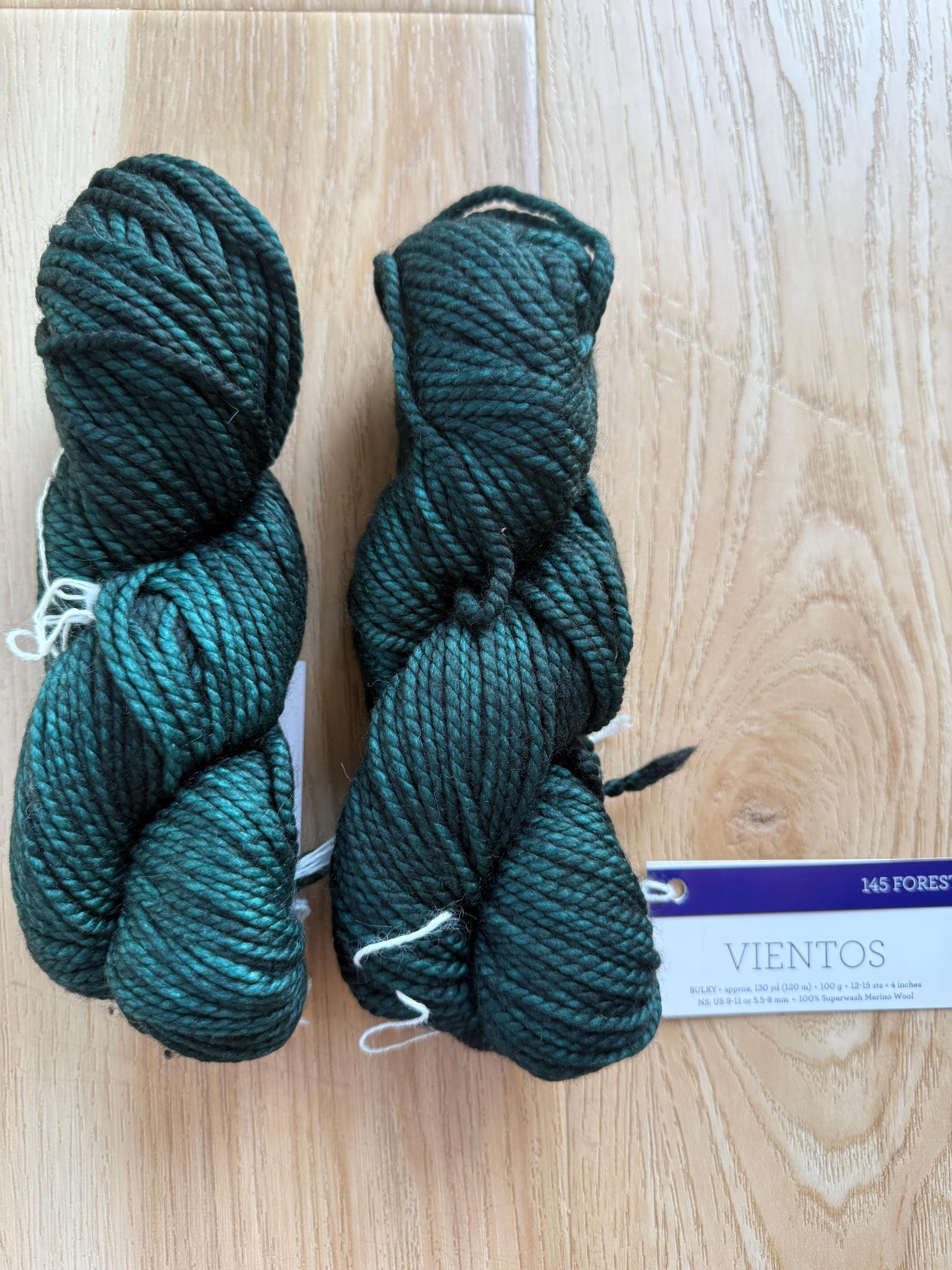 Malabrigo Vientos Green Yarn Forest– Bulky Weight Superwash Merino Wool, Hand Dyed Chunky Yarn, Soft 2 Ply Yarn for Knitting & Crochet