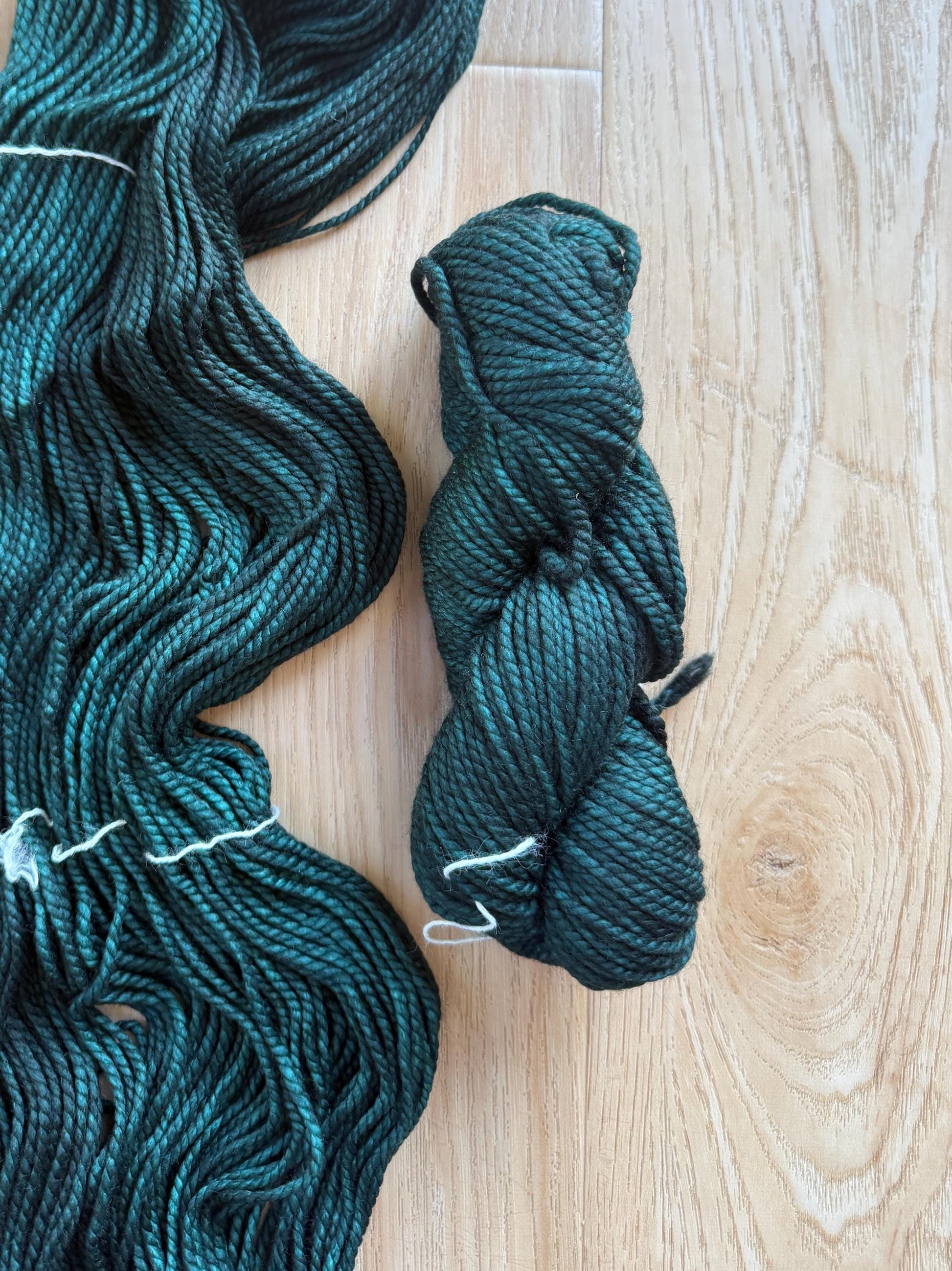 Malabrigo Vientos Green Yarn Forest– Bulky Weight Superwash Merino Wool, Hand Dyed Chunky Yarn, Soft 2 Ply Yarn for Knitting & Crochet