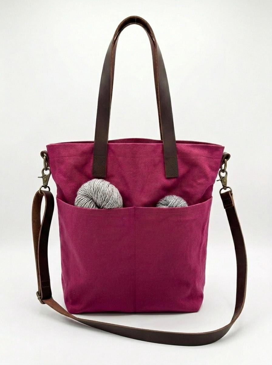 Knitting Project bag with pockets