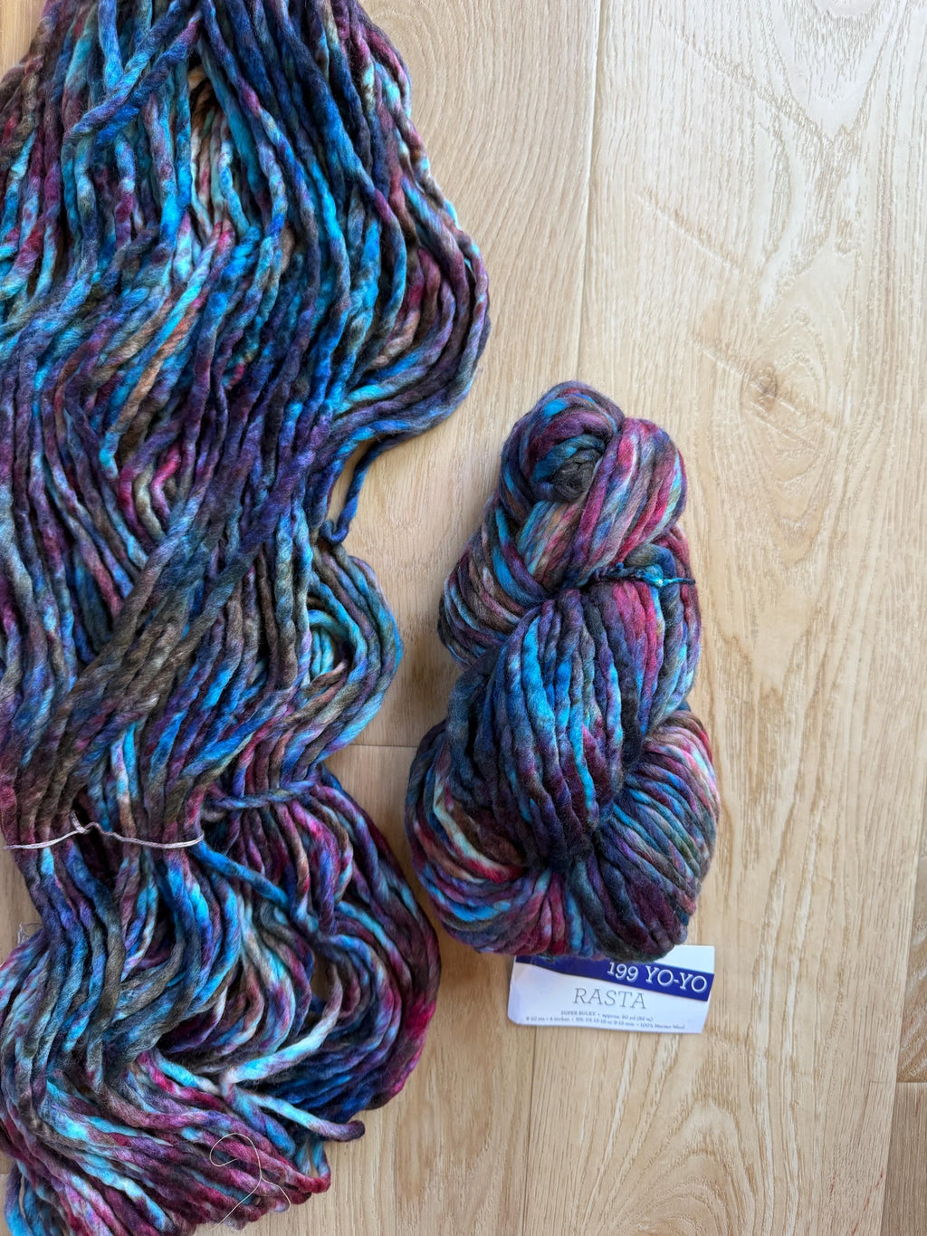 Malabrigo Rasta Yo-Yo yarn, hand dyed super bulky merino wool yarn