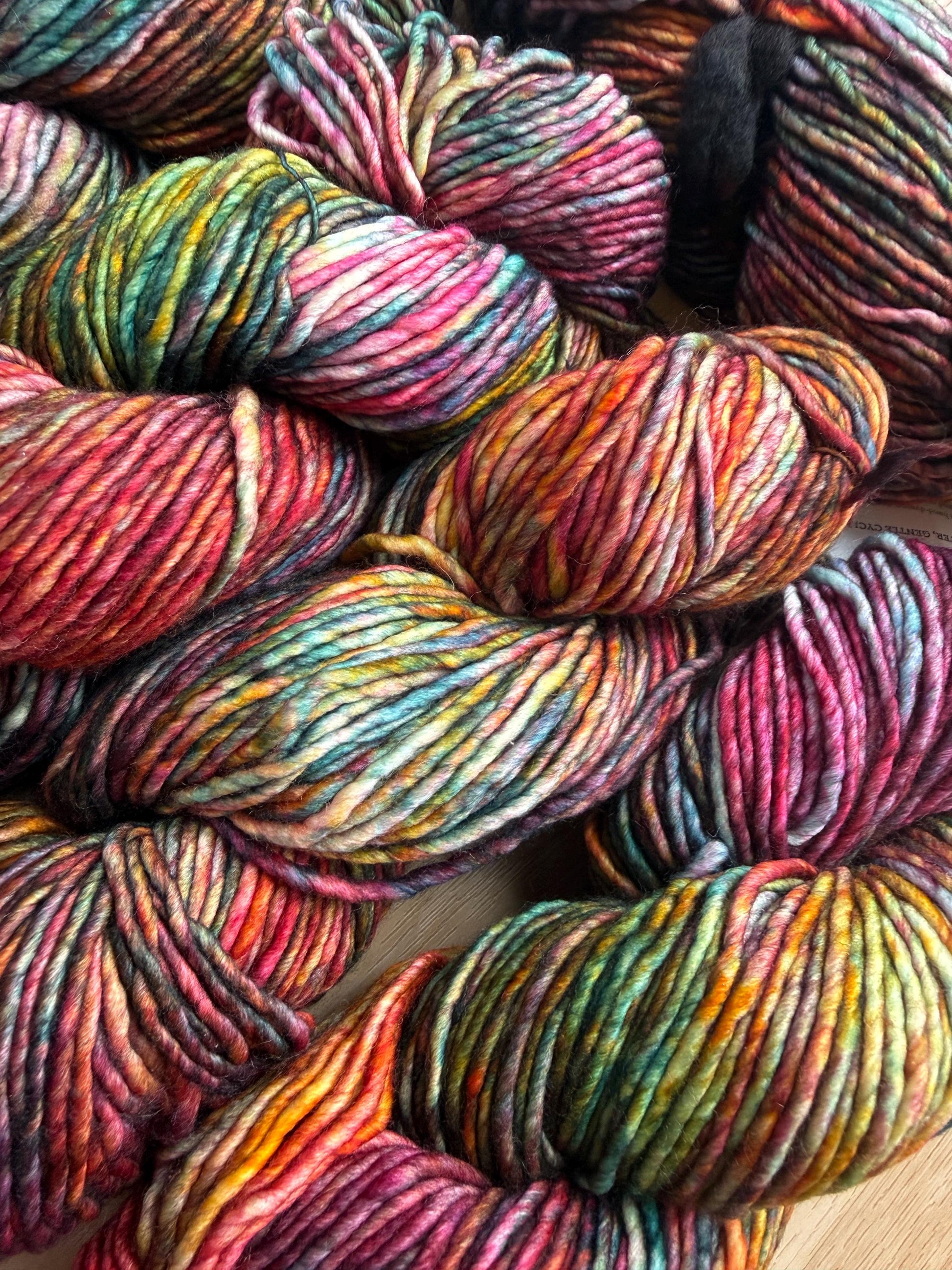 Malabrigo Mecha Diana Yarn – Bulky Weight Superwash Merino Wool, Hand Dyed Soft Single-Ply Yarn, Chunky Knitting & Crochet Yarn