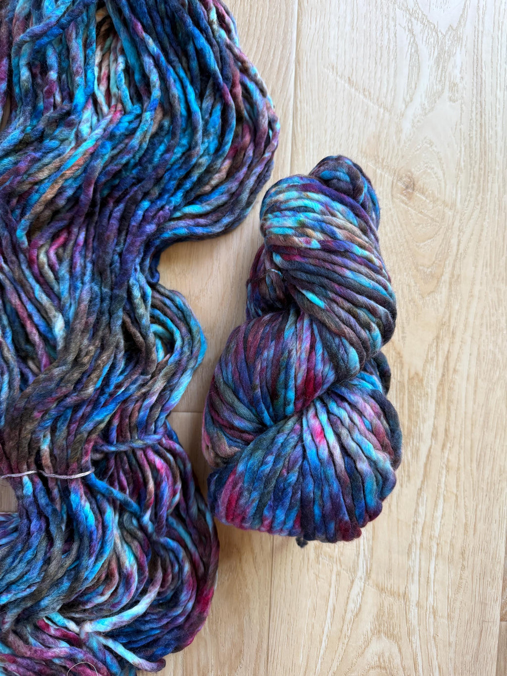 Malabrigo Rasta Yo-Yo yarn, hand dyed super bulky merino wool yarn