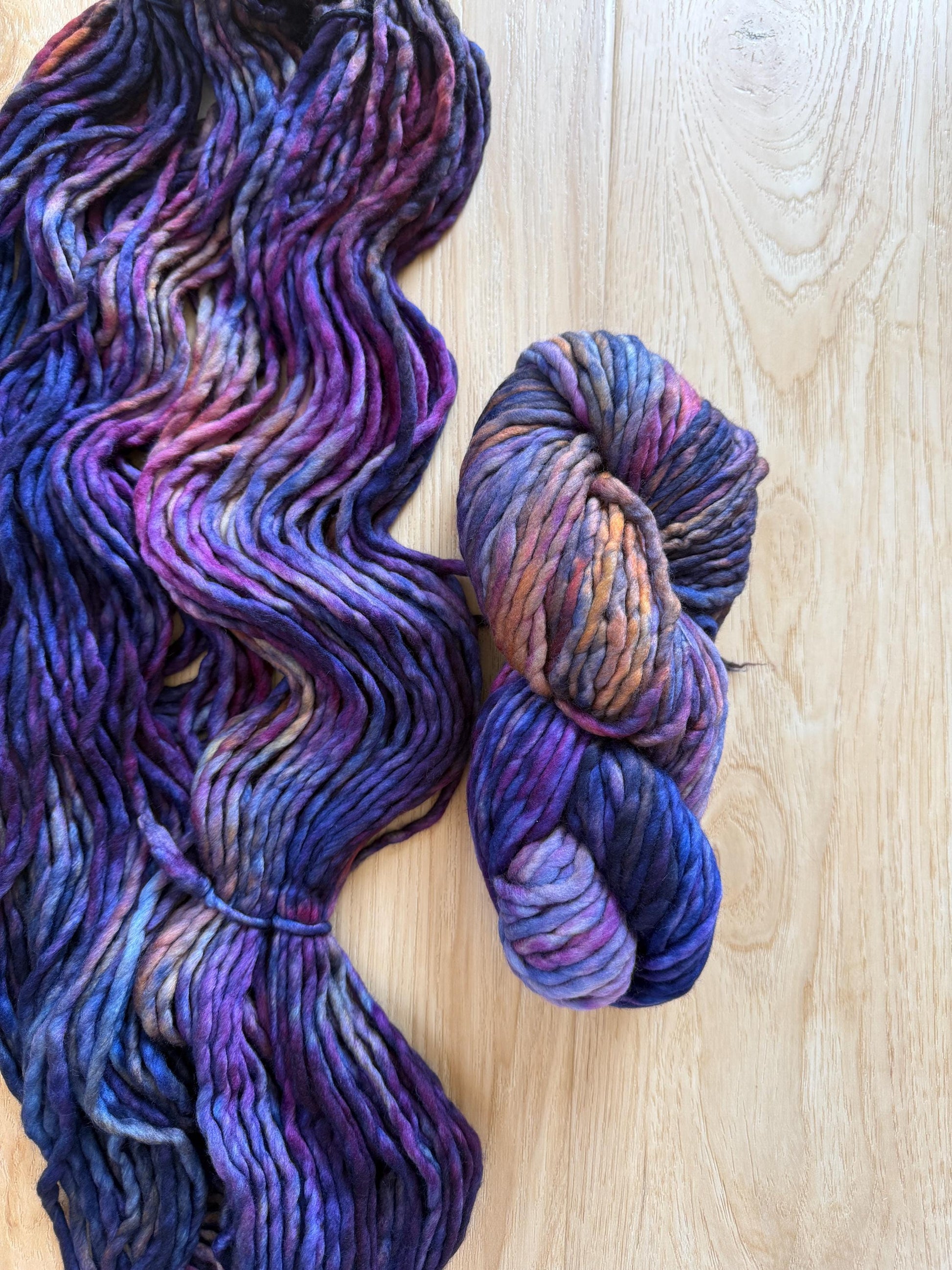 Malabrigo Rasta Tailsman yarn, hand dyed super bulky merino wool yarn