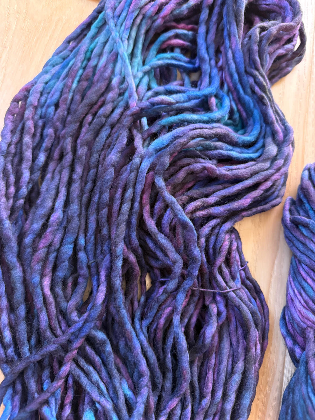 Malabrigo Rasta Whales Road Merino wool super bulky yarn, blue and purple wool yarn