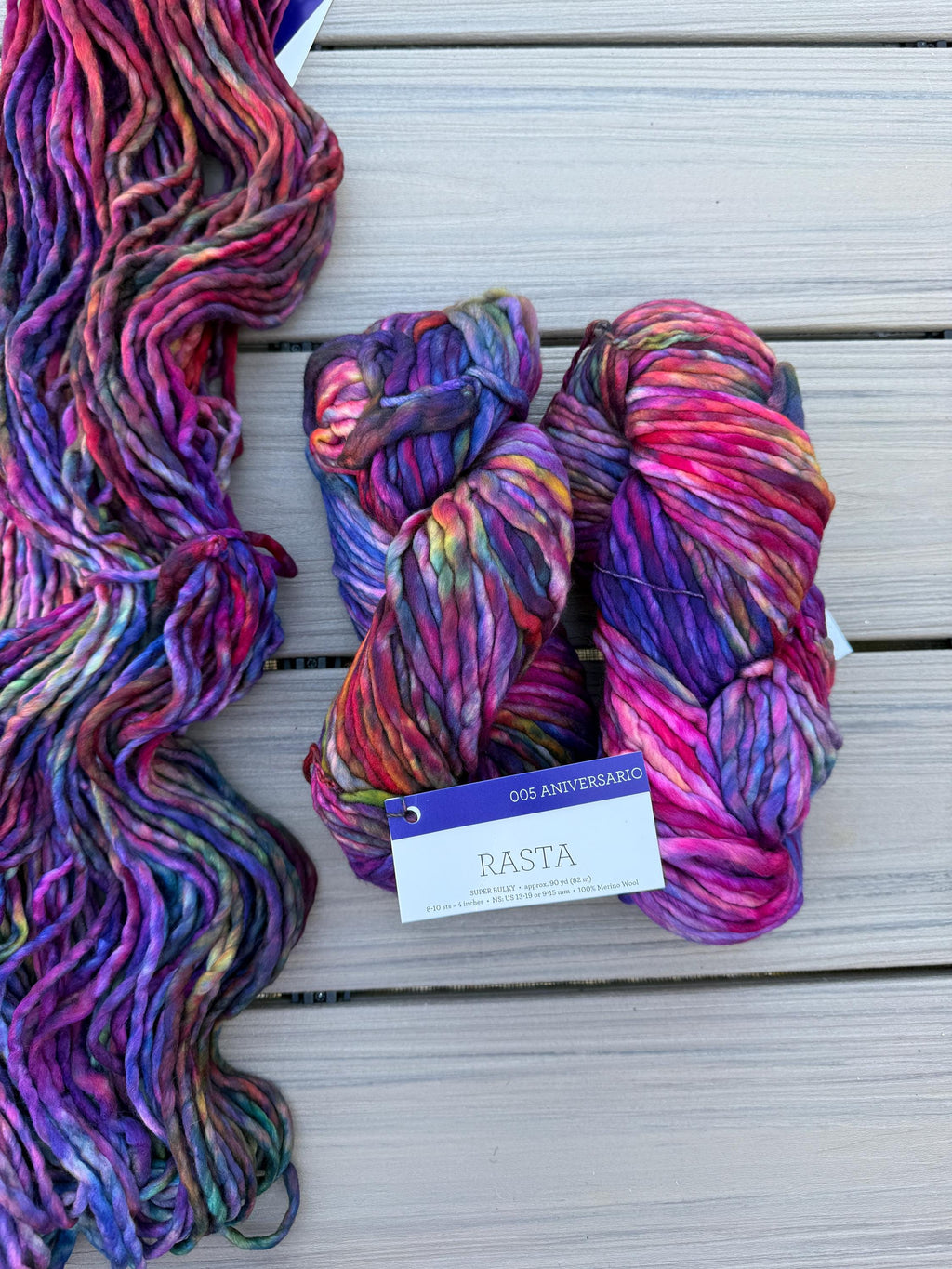 Malabrigo Rasta anniversario yarn, multicolor super bulky merino wool yarn