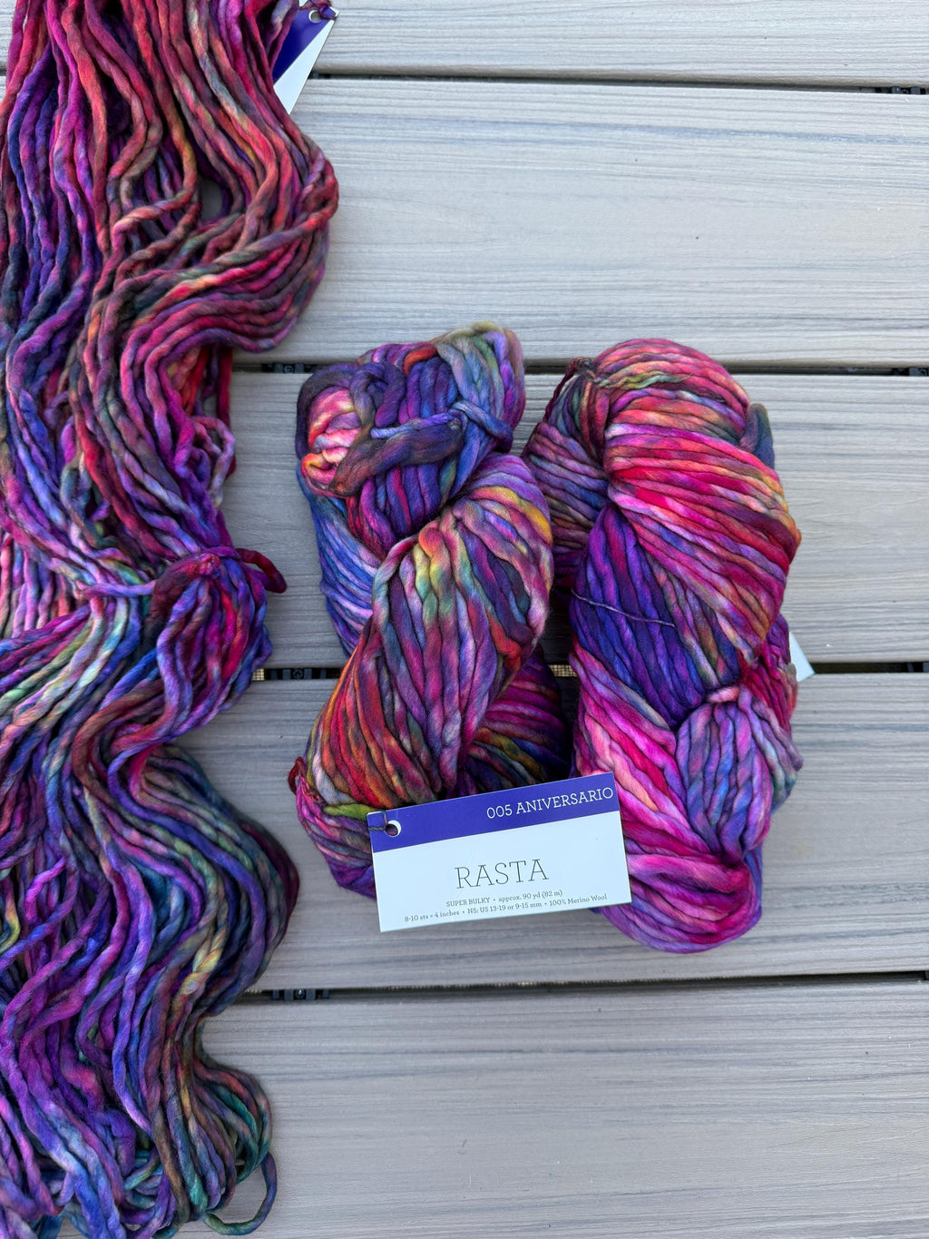 Malabrigo Rasta anniversario yarn, multicolor super bulky merino wool yarn