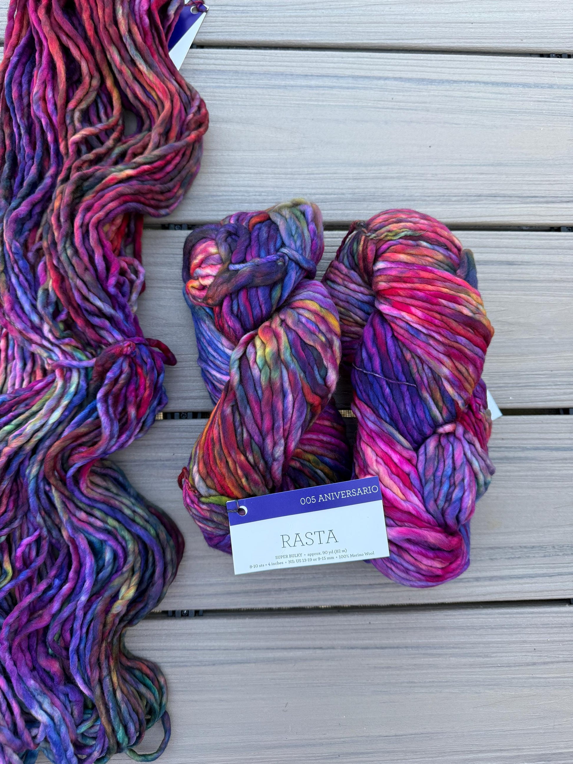 Malabrigo Rasta anniversario yarn, multicolor super bulky merino wool yarn