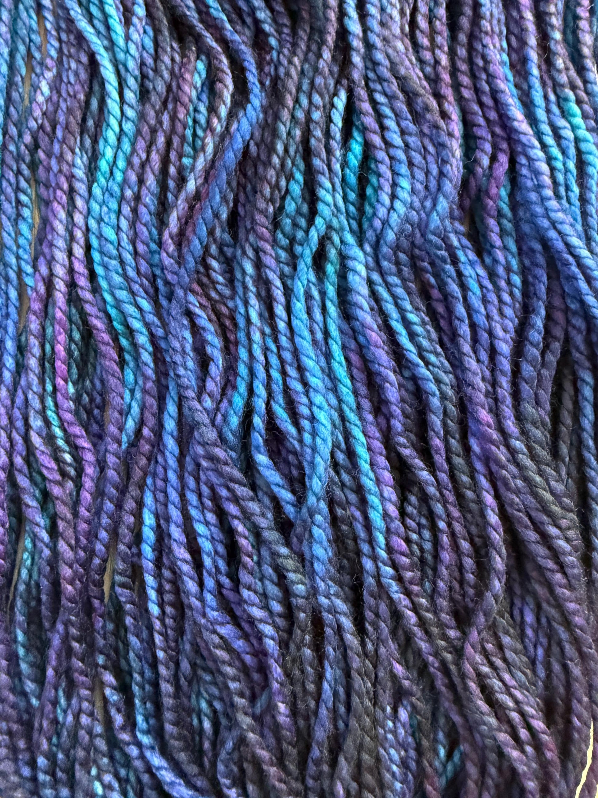 Malabrigo Vientos Whales Road, blue and purple yarn– Bulky Weight Superwash Merino Wool, Hand Dyed Chunky Yarn, Soft 2 Ply Yarn