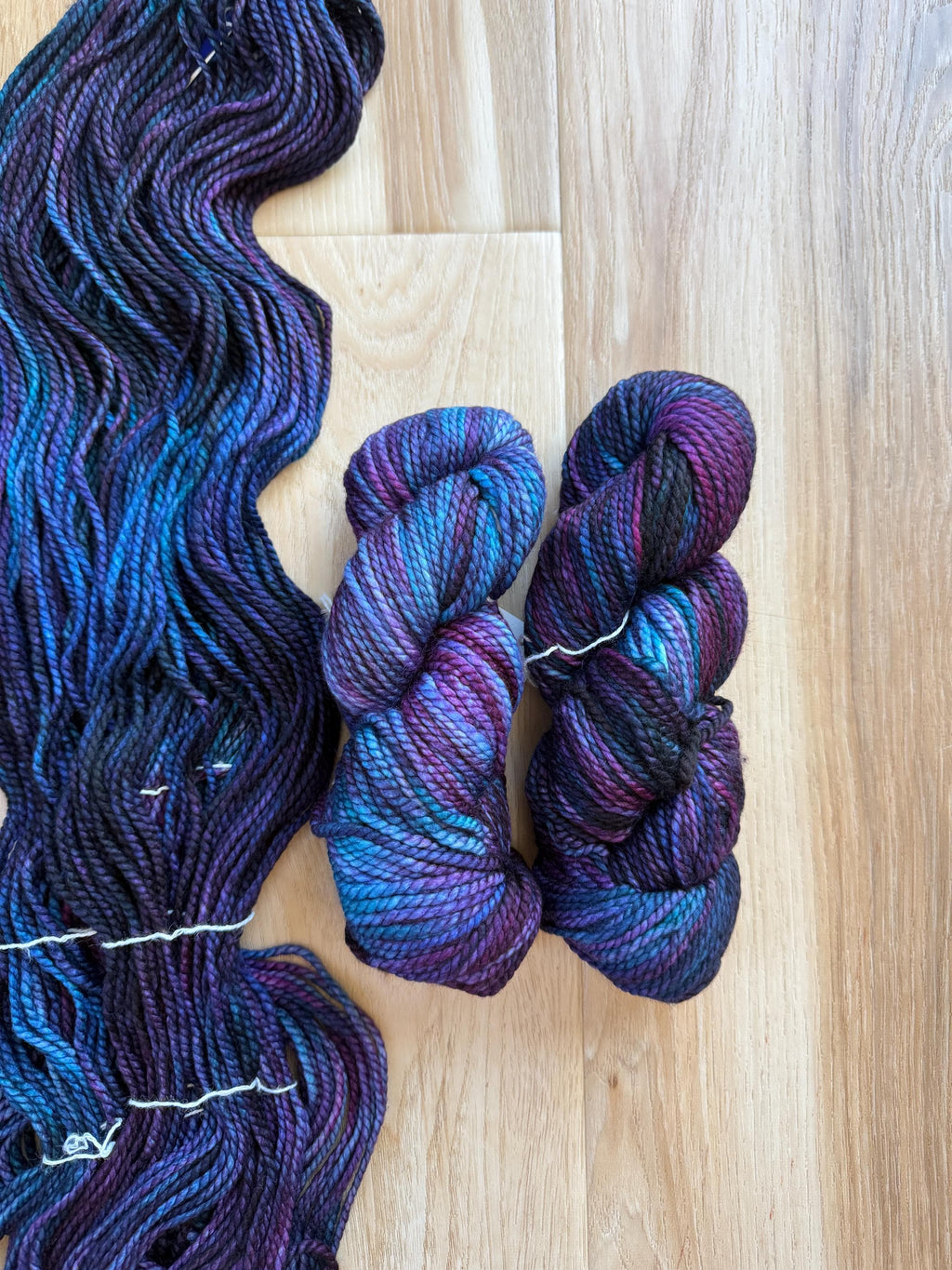 Malabrigo Vientos Whales Road, blue and purple yarn– Bulky Weight Superwash Merino Wool, Hand Dyed Chunky Yarn, Soft 2 Ply Yarn