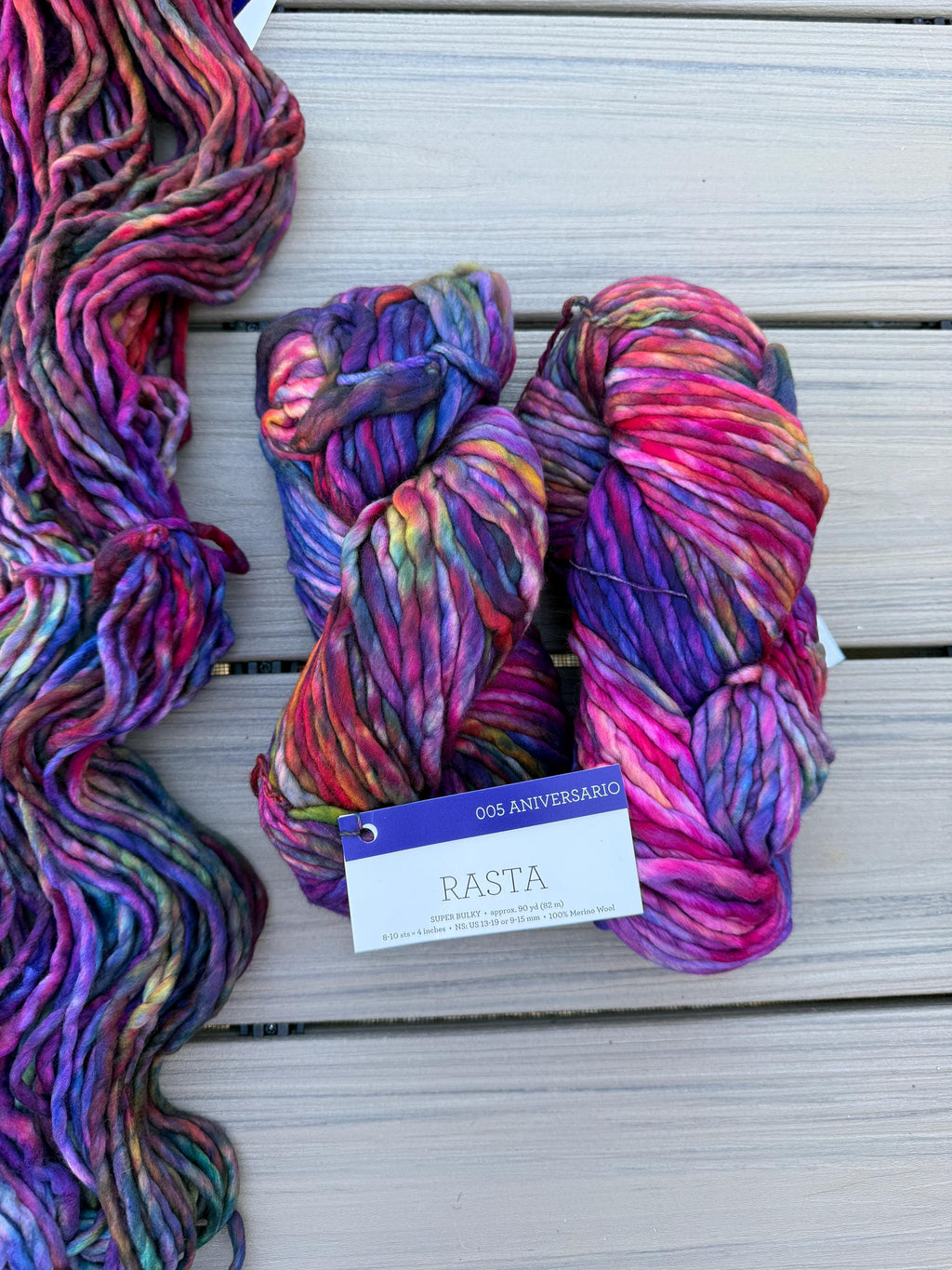 Malabrigo Rasta anniversario yarn, multicolor super bulky merino wool yarn