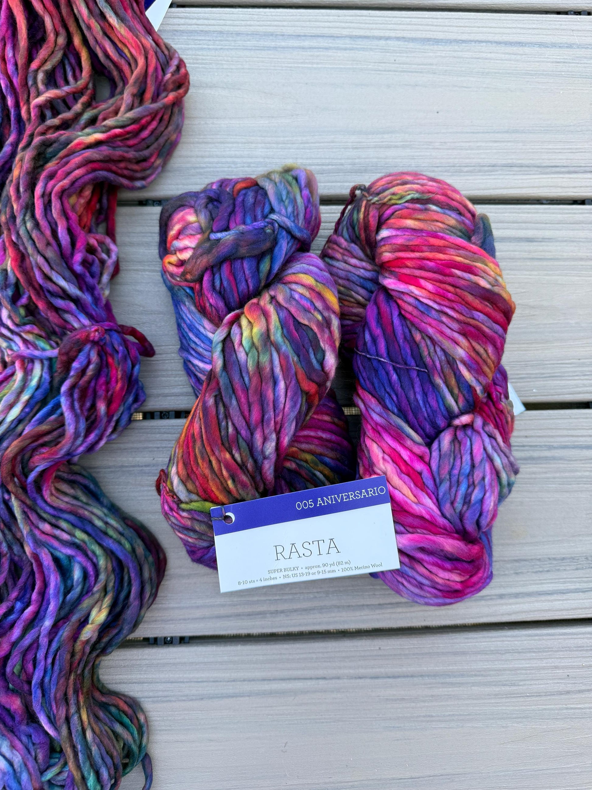 Malabrigo Rasta anniversario yarn, multicolor super bulky merino wool yarn
