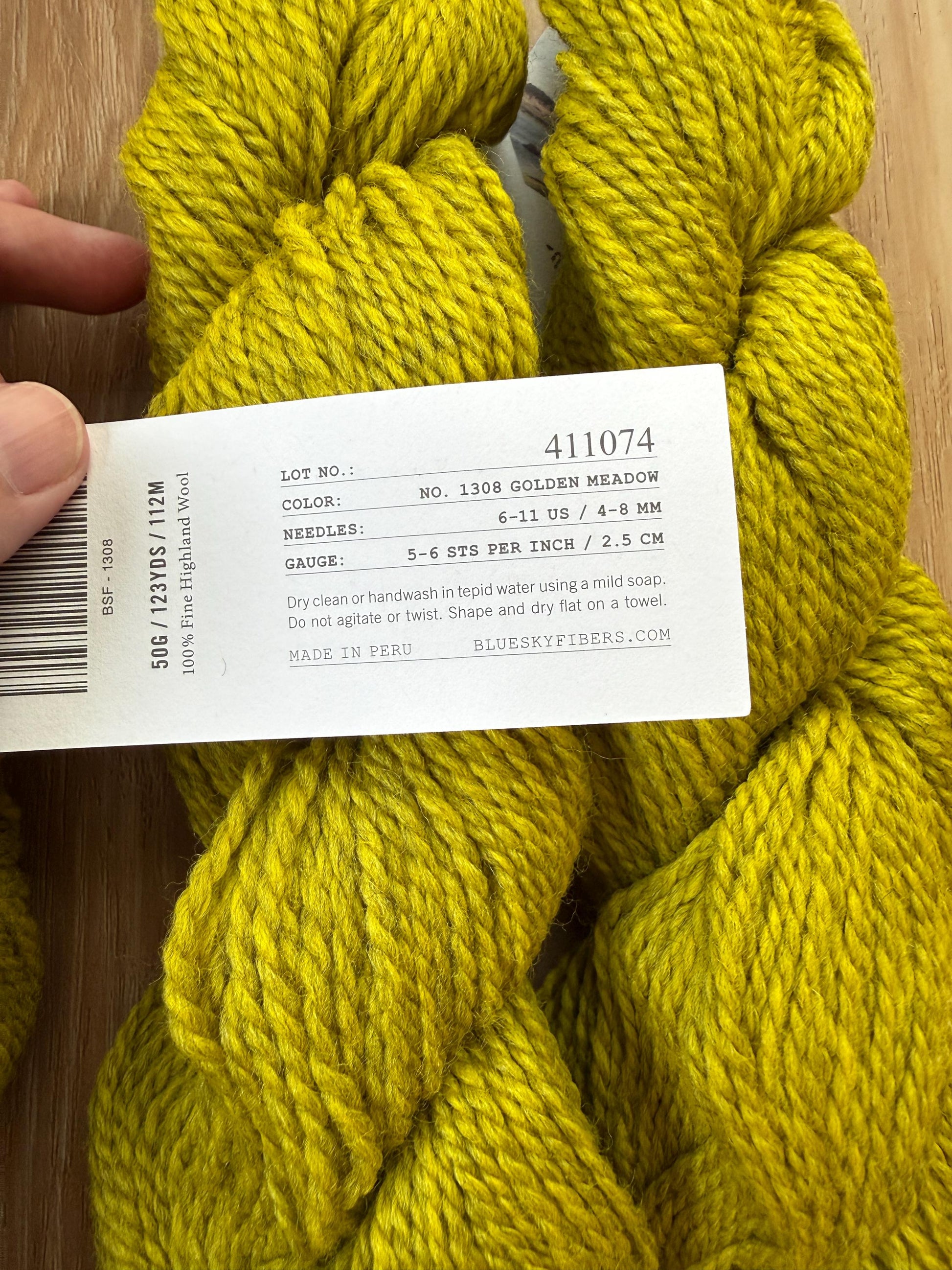Blue Sky Fibers Highland Wool Yarn - yellow green Golden meadow yarn 100% Peruvian Highland Wool, Worsted Weight Yarn