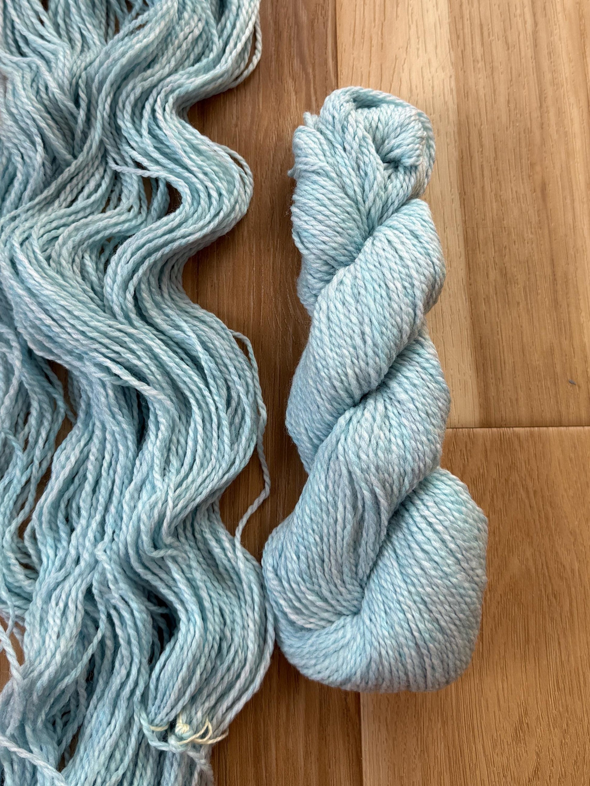 Blue Sky Fibers Highland Wool Yarn - Light blue Thermal spring color 100% Peruvian Highland Wool, Worsted Weight Yarn