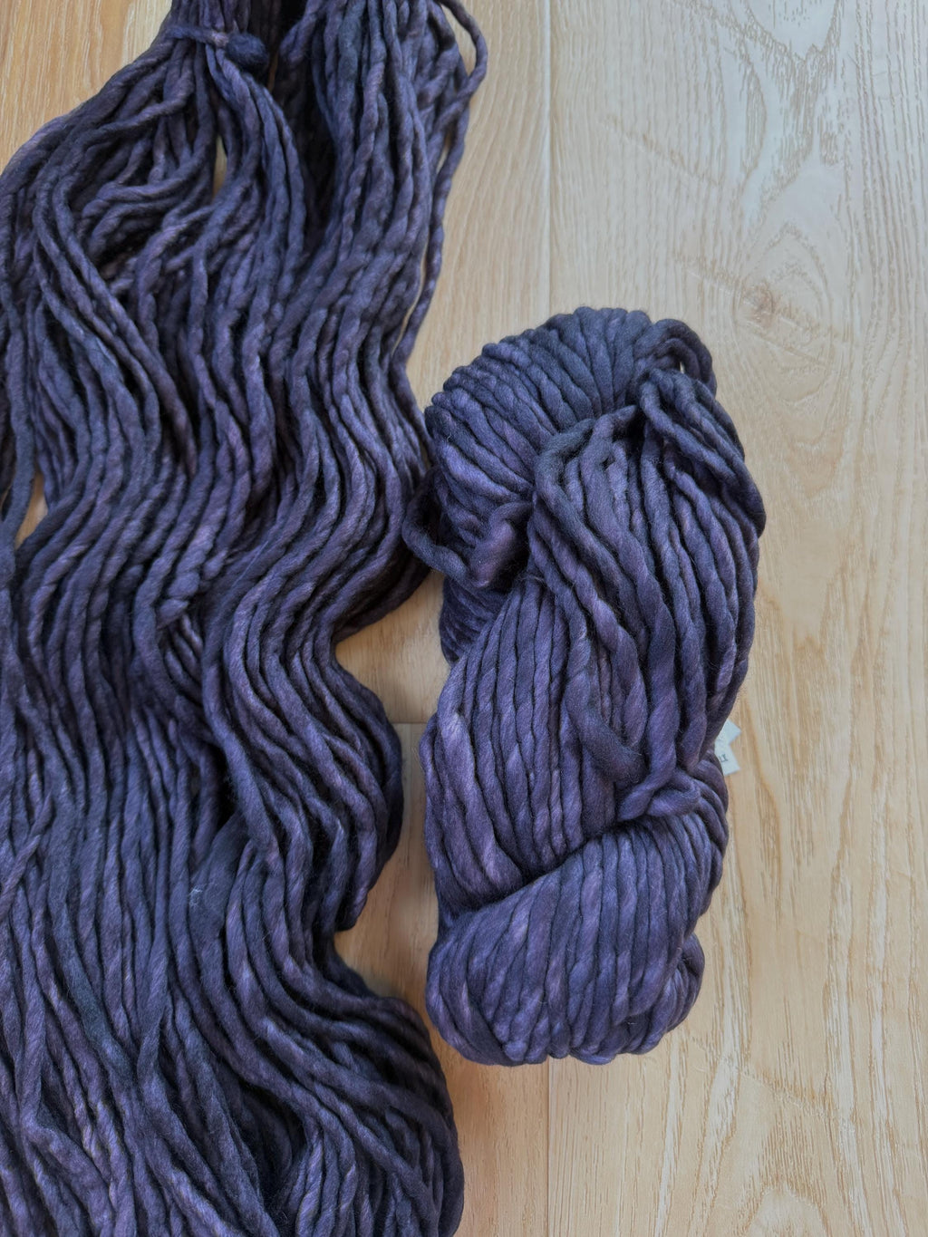Malabrigo Rasta Pearl Ten Merino wool super bulky yarn, dark purple yarn